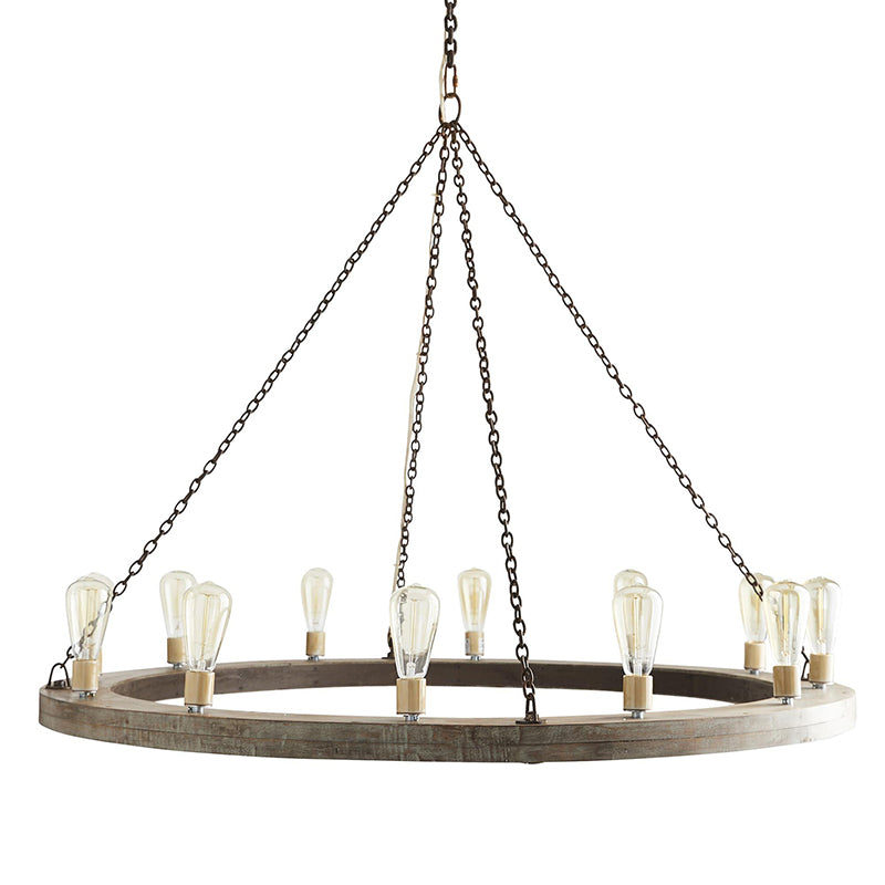 Armirila Vintage Industrieller Holz-Kronleuchter-Letslighting