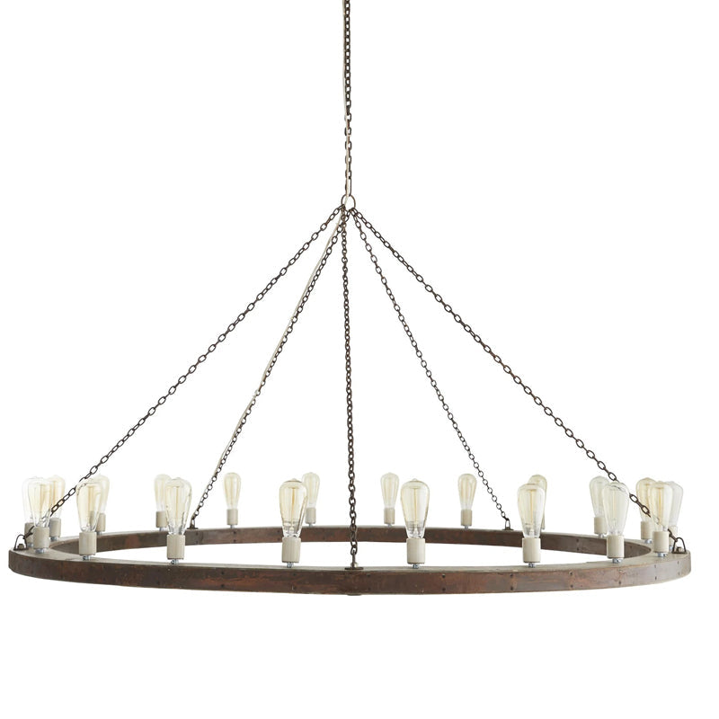 Armirila Vintage Industrieller Holz-Kronleuchter-Letslighting