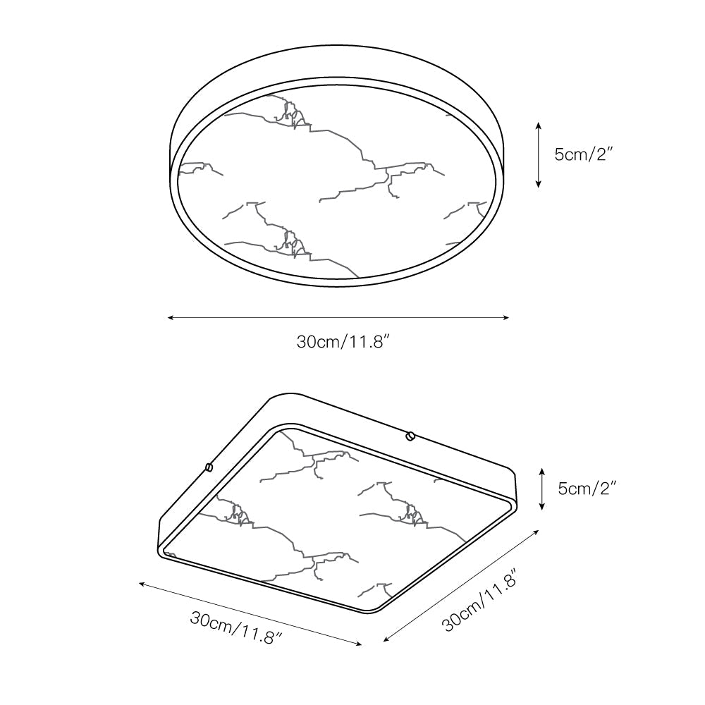 Uzoror Modern Minimalist Recessed Alabaster Ceiling Light - Letslighting