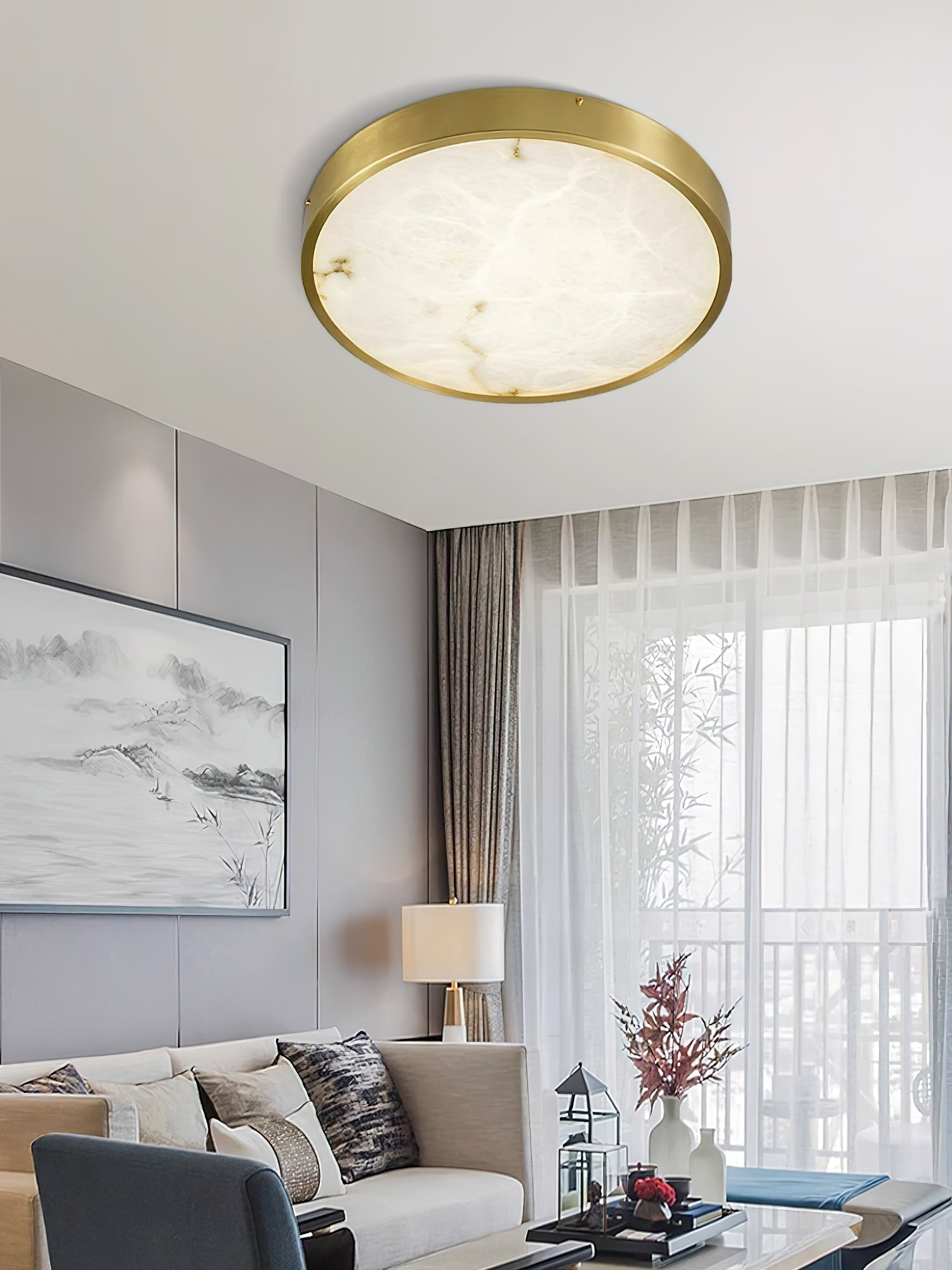 Uzoror Modern Minimalist Recessed Alabaster Ceiling Light - Letslighting