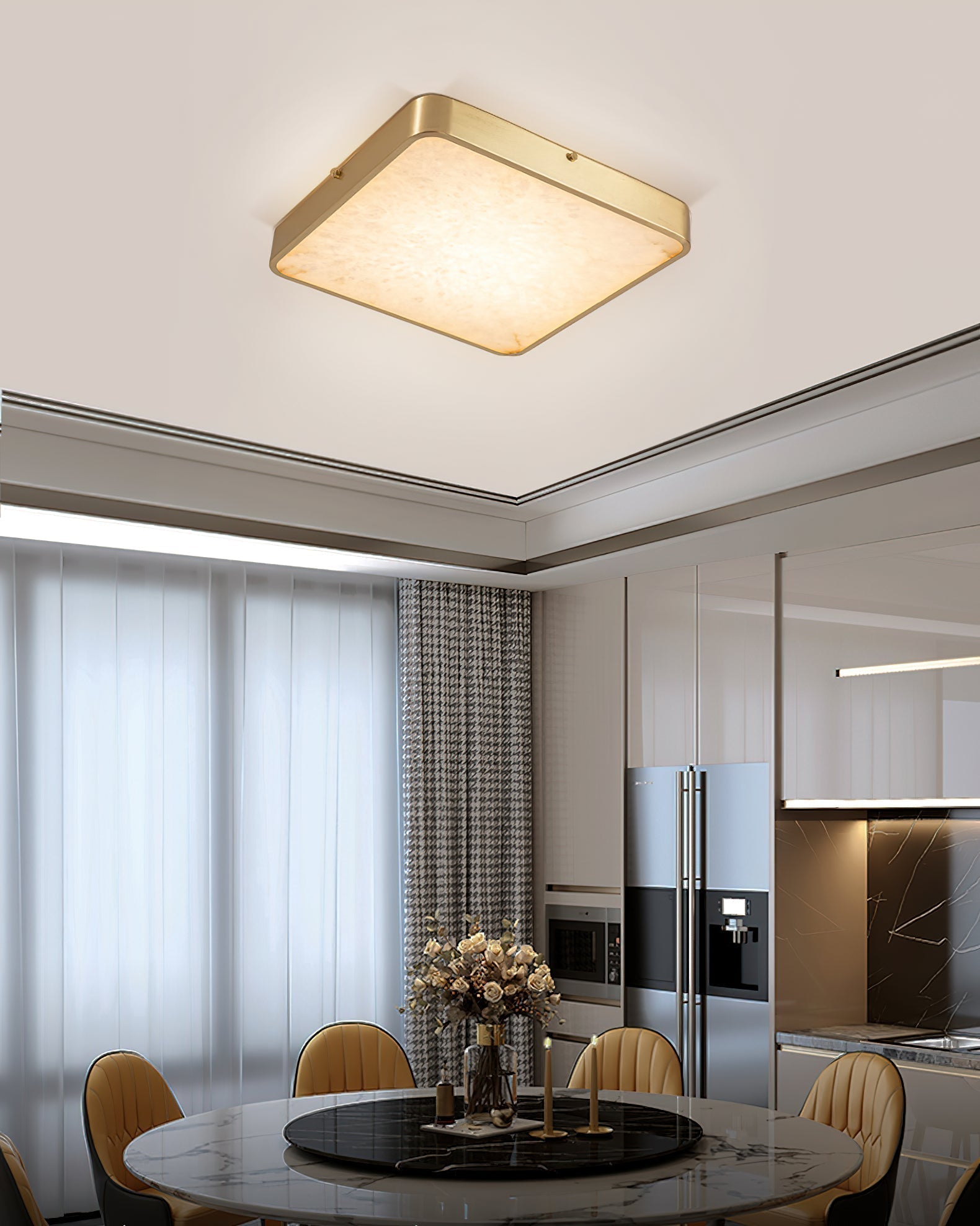 Uzoror Modern Minimalist Recessed Alabaster Ceiling Light - Letslighting
