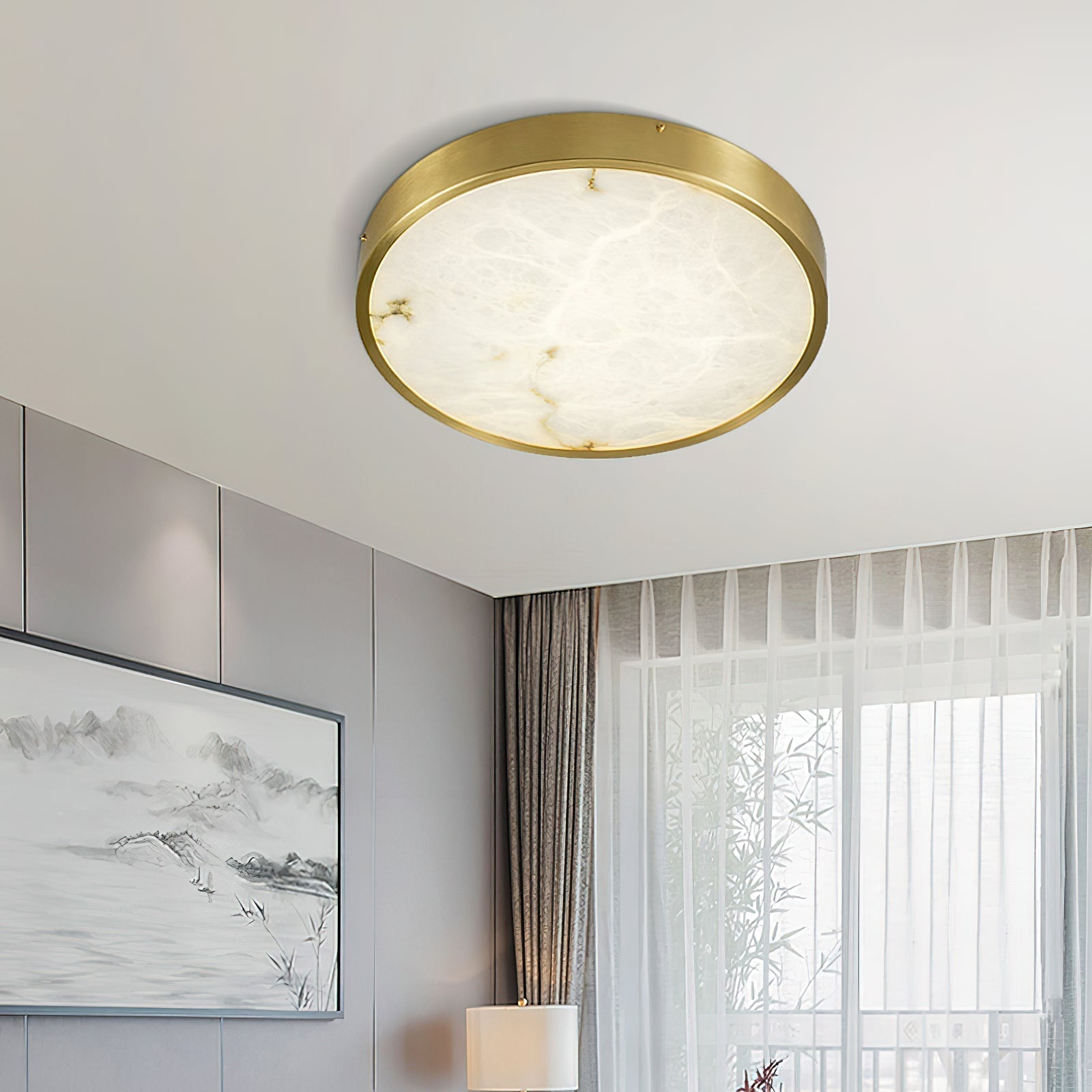 Uzoror Modern Minimalist Recessed Alabaster Ceiling Light - Letslighting