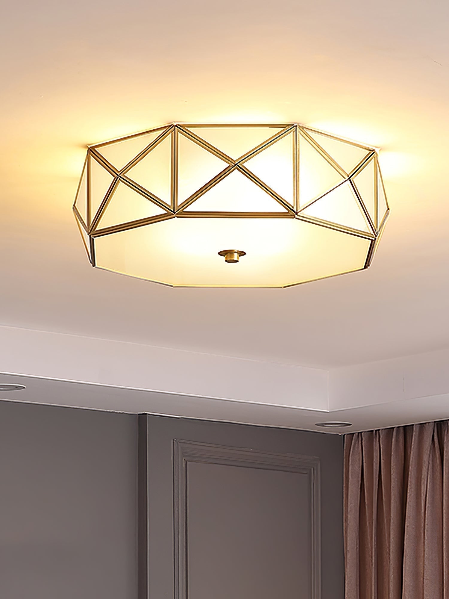Coloreth Geometrisch Geformt Messing Glas Einbau Deckenleuchte-Letslighting