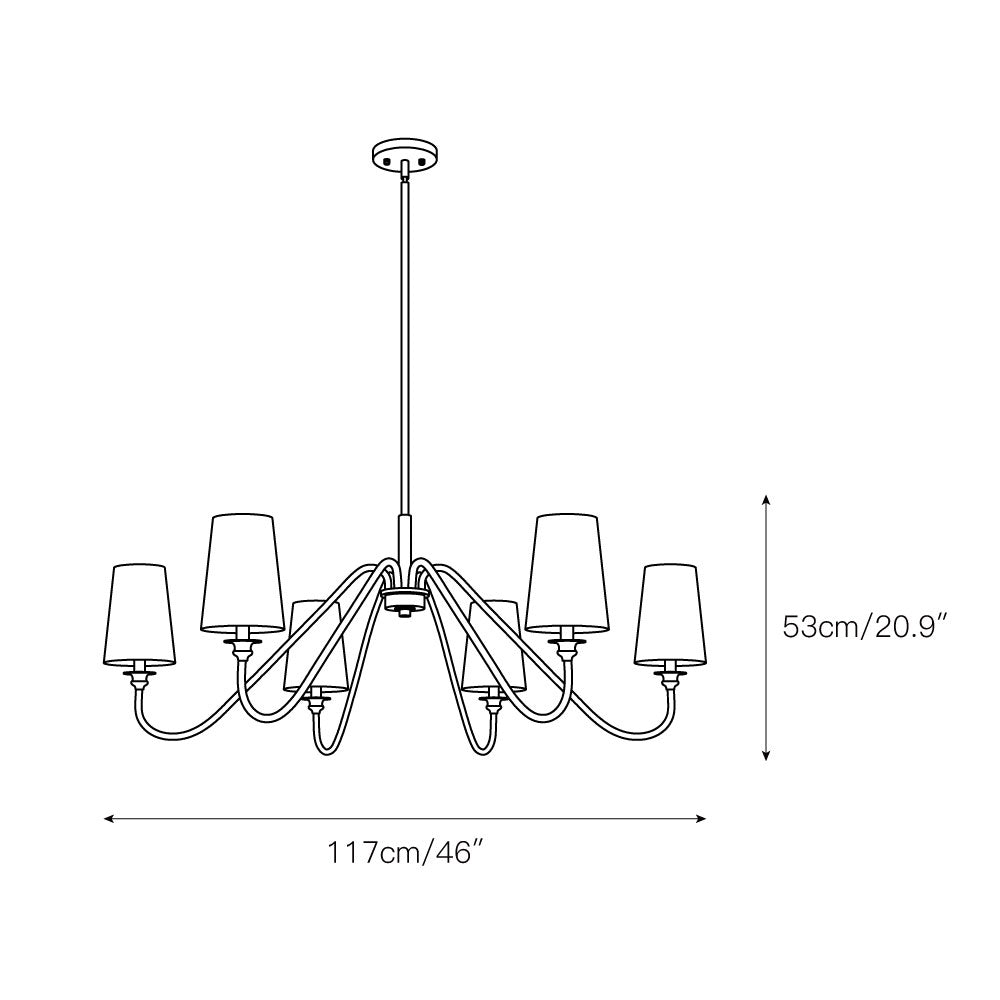 Vavenus Vintage Industrial Brass Fabric Chandelier - Letslighting
