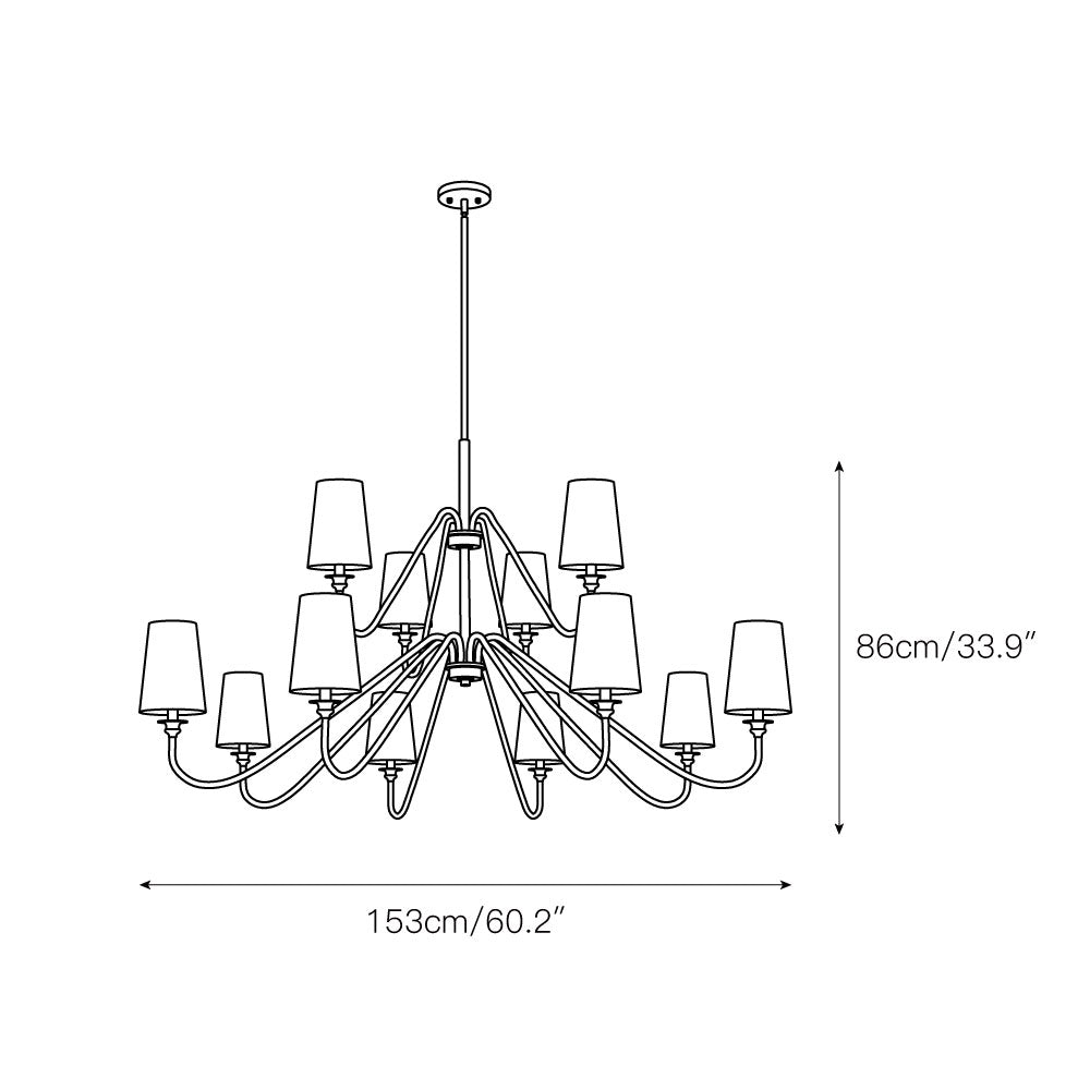 Vavenus Vintage Industrial Brass Fabric Chandelier - Letslighting