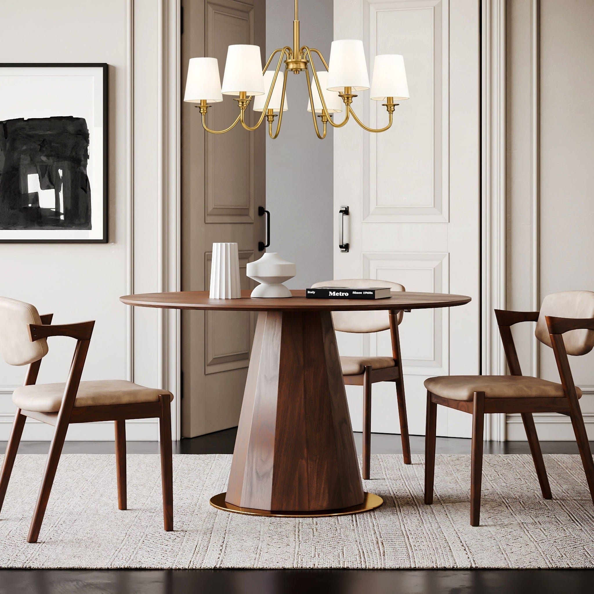 Vavenus Vintage Industrial Brass Fabric Chandelier - Letslighting