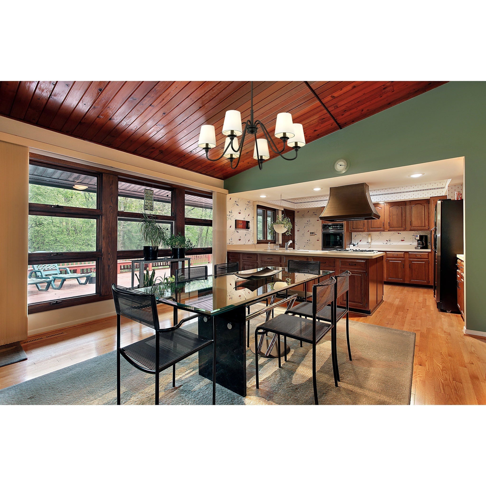 Vavenus Vintage Industrial Brass Fabric Chandelier - Letslighting