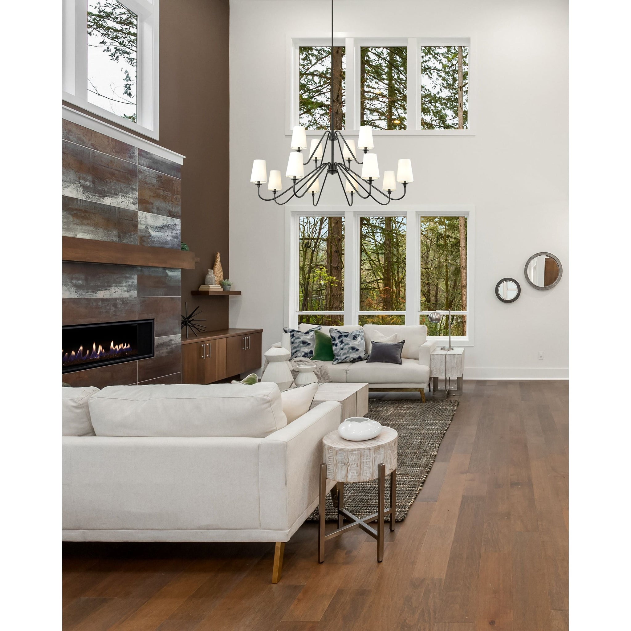 Vavenus Vintage Industrial Brass Fabric Chandelier - Letslighting