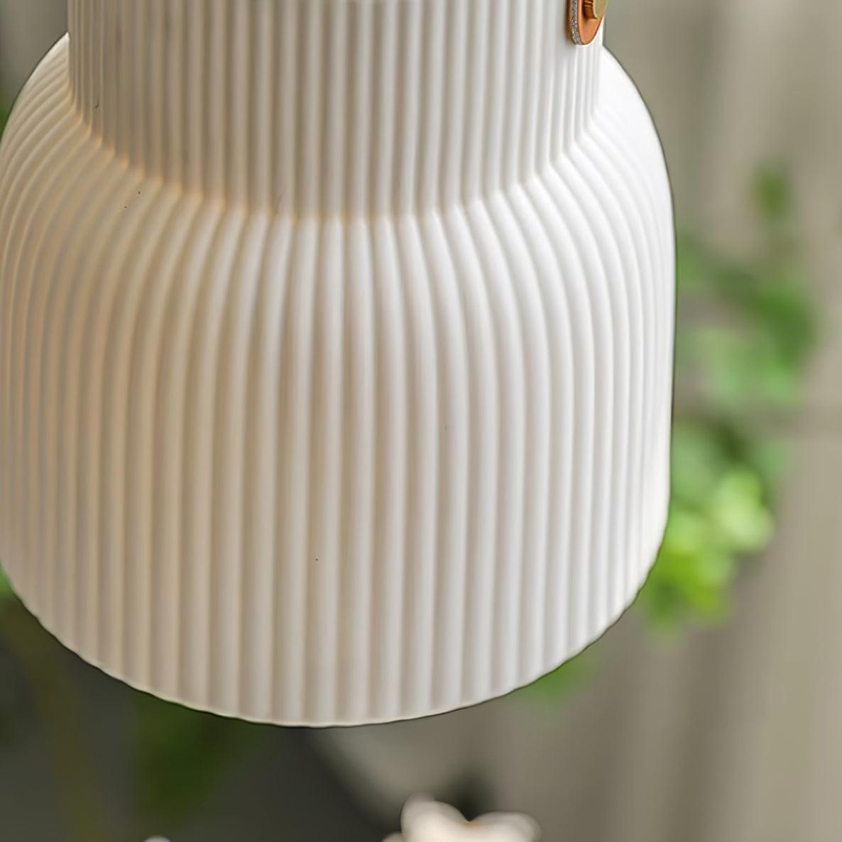Pendelleuchte Keramik Gerippter Lederriemen Modern-Letslighting