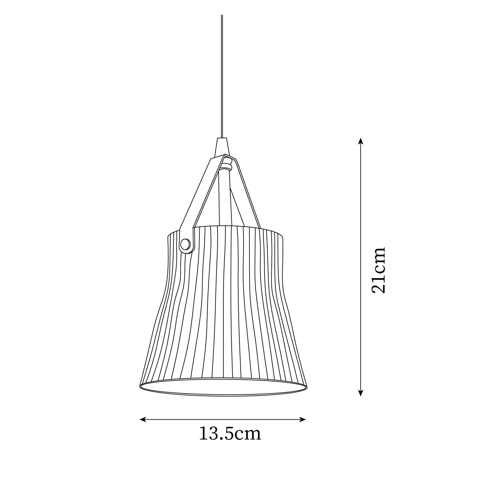 Pendelleuchte Keramik Gerippter Lederriemen Modern-Letslighting
