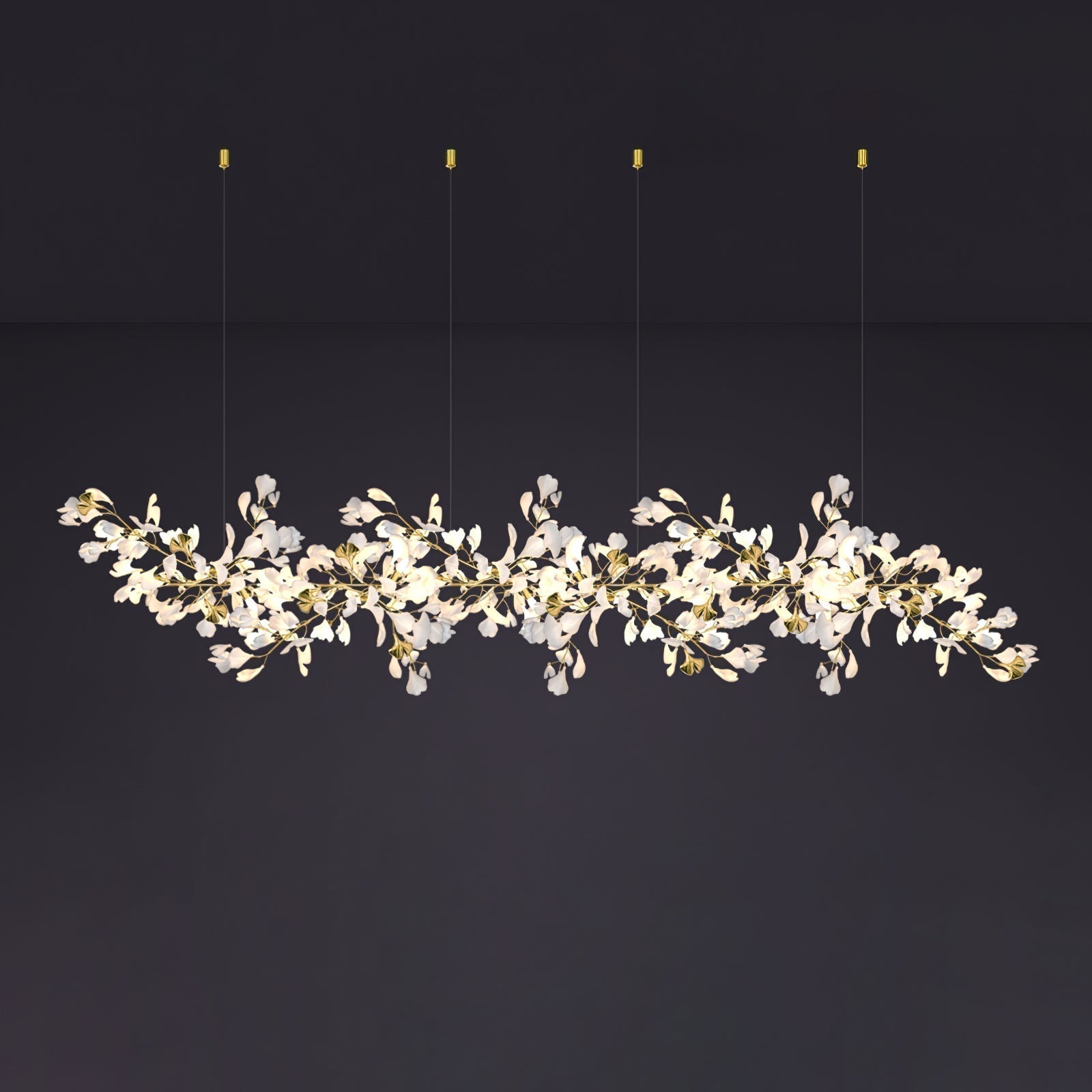 Olivia Keramik Gingko Blatt Kronleuchter-Letslighting
