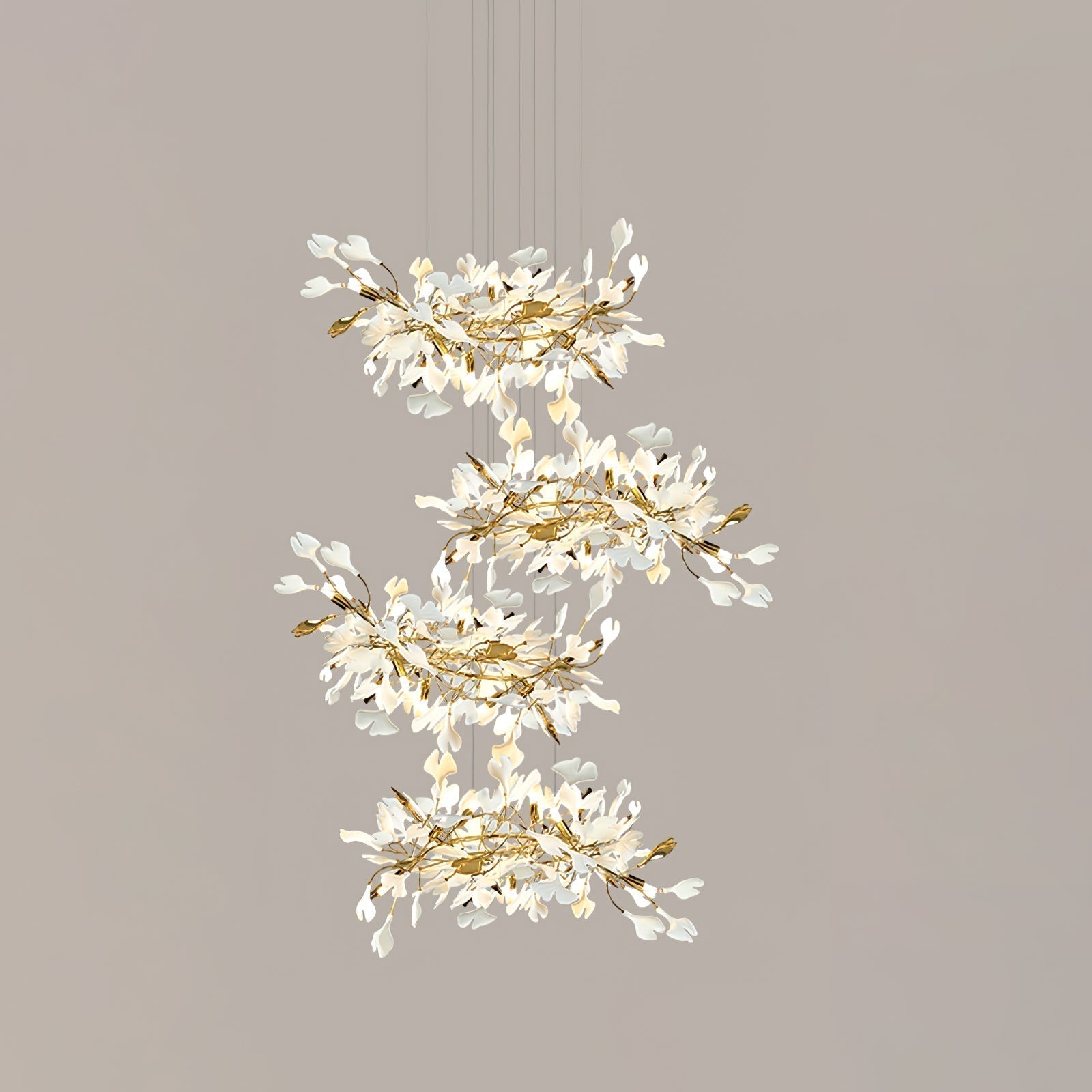 Olivia Keramik Gingko Blatt Kronleuchter-Letslighting
