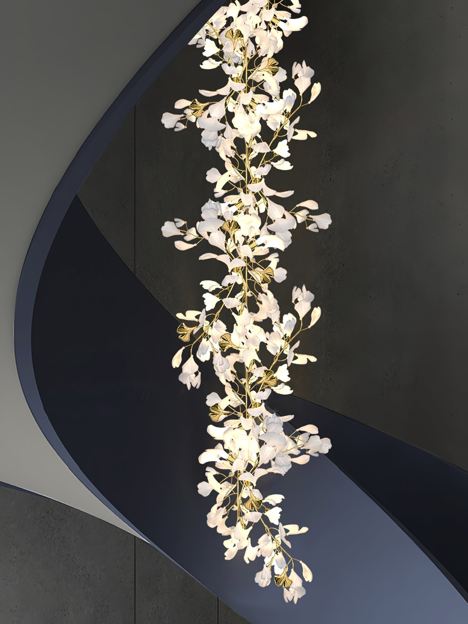 Olivia Keramik Gingko Blatt Kronleuchter-Letslighting