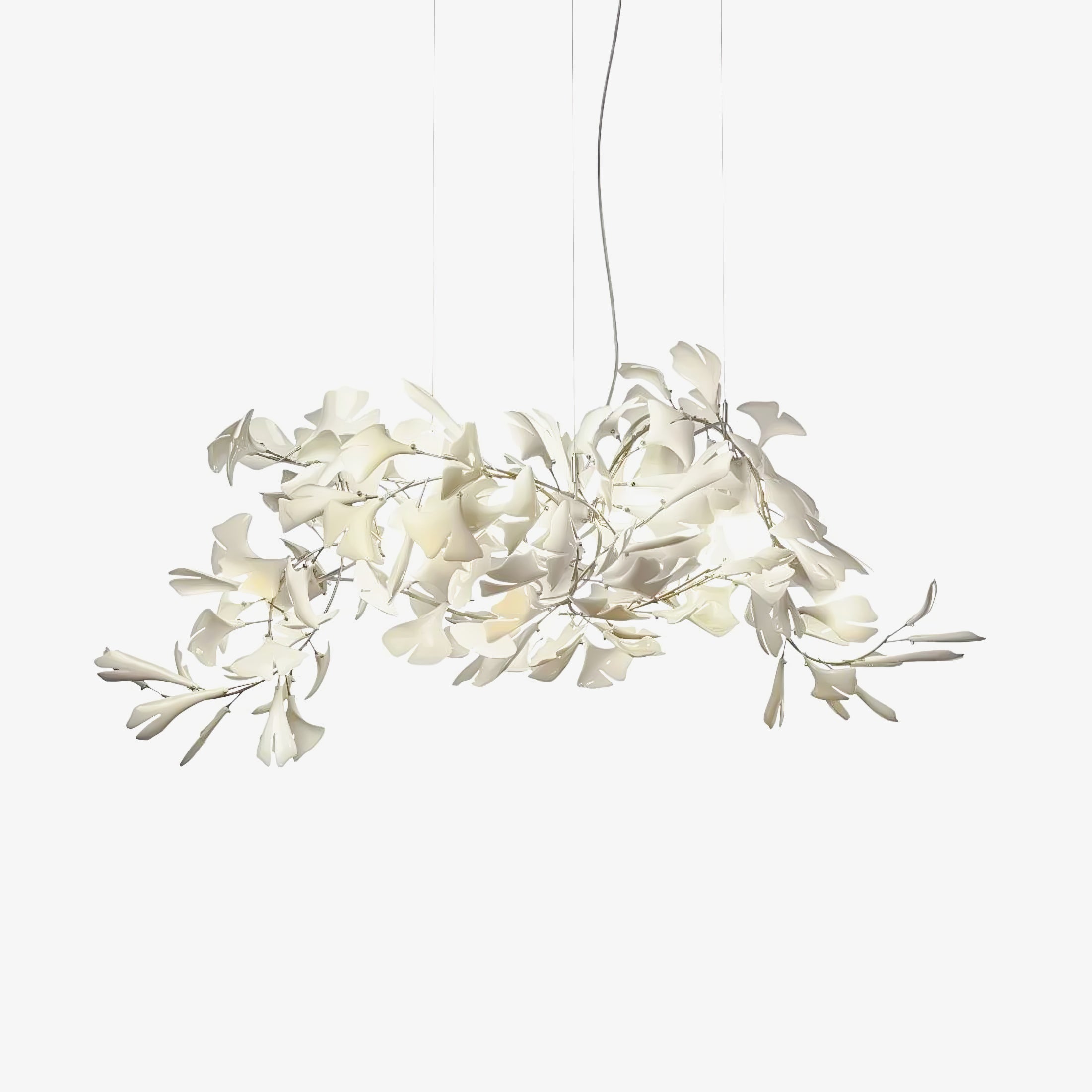 Olivia Keramik-Ginkgo-Blatt-Kronleuchter mit organischen Kurven-Letslighting