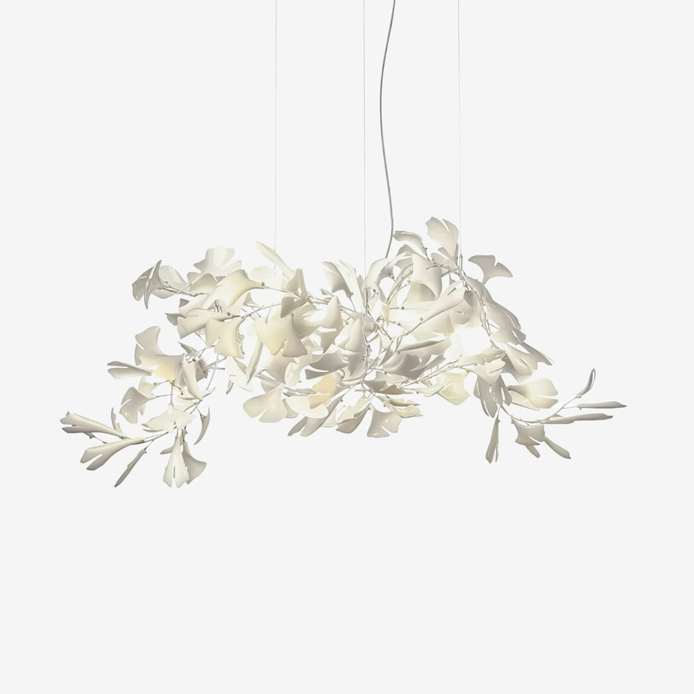 Olivia Keramik-Ginkgo-Blatt-Kronleuchter mit organischen Kurven-Letslighting