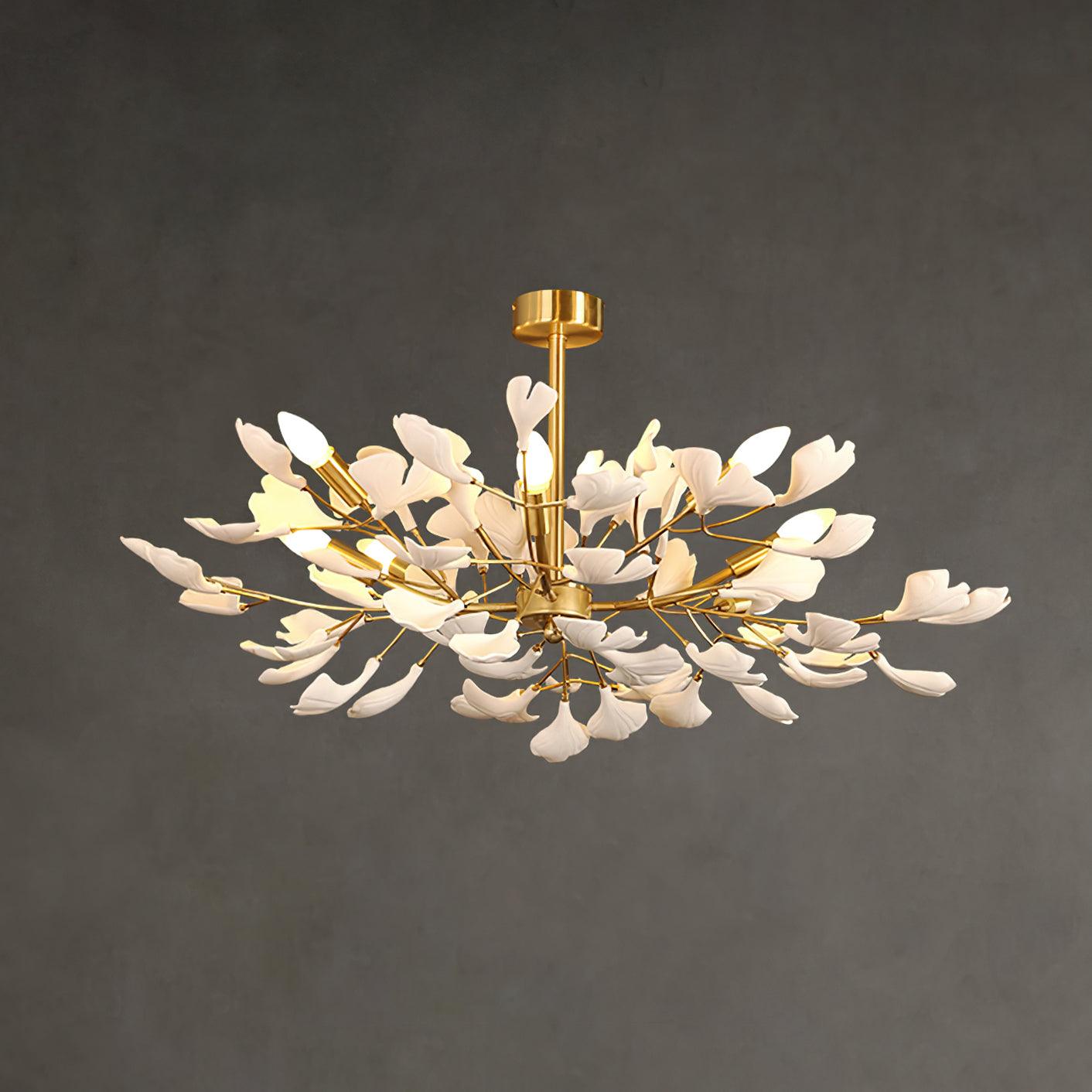 Olivia Keramik Ginkgo Kronleuchter Firefly Design-Letslighting