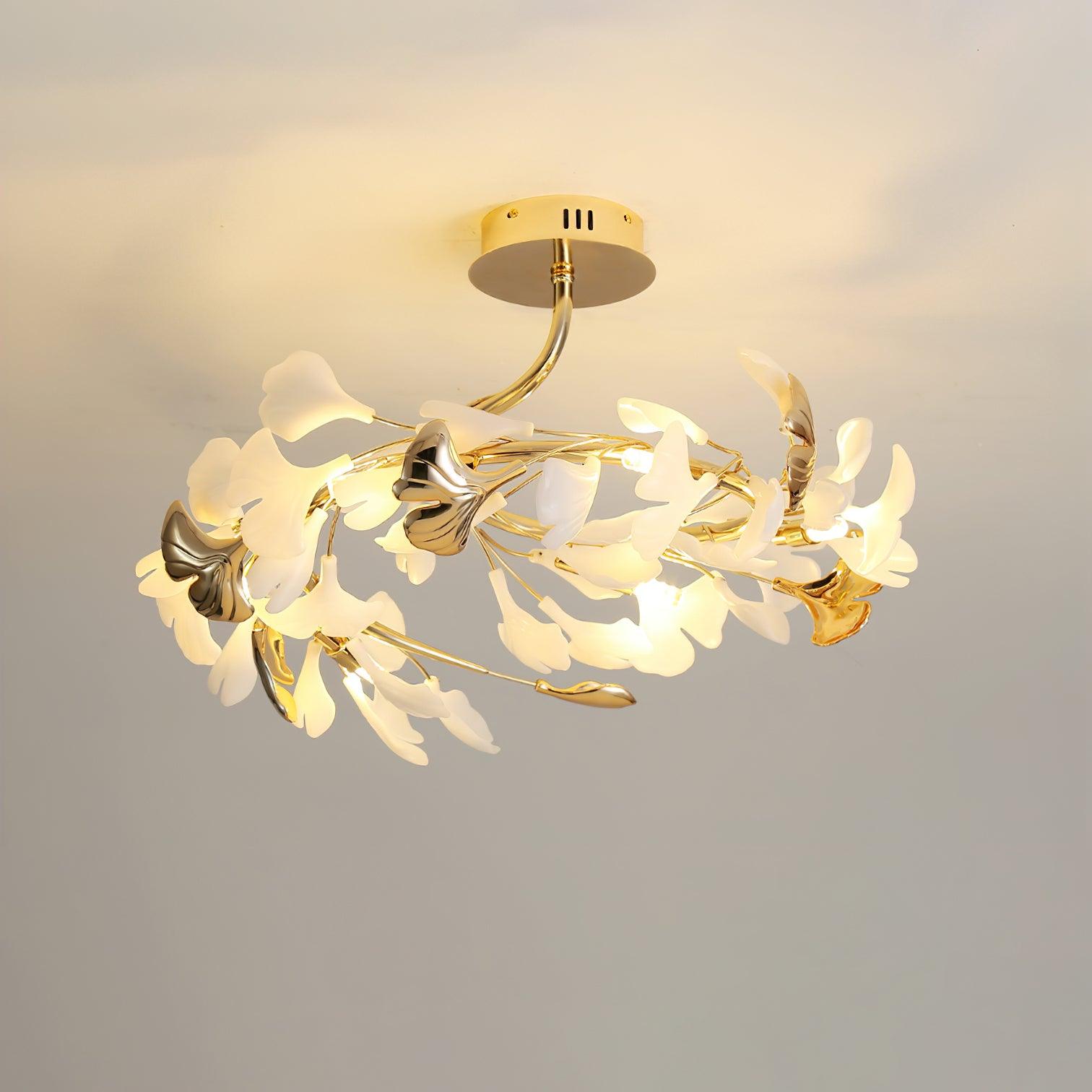 Artheel Premium Nordisch Kunst Gingko Drehend Keramik Deckenleuchte-Letslighting