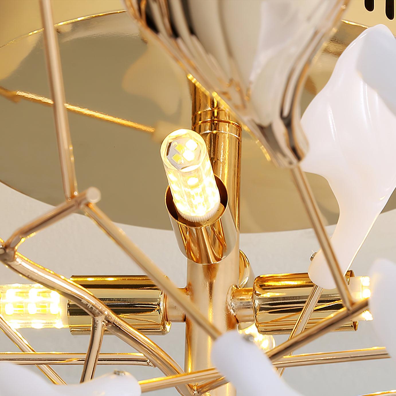 Artheel Premium Nordisch Kunst Gingko Drehend Keramik Deckenleuchte-Letslighting