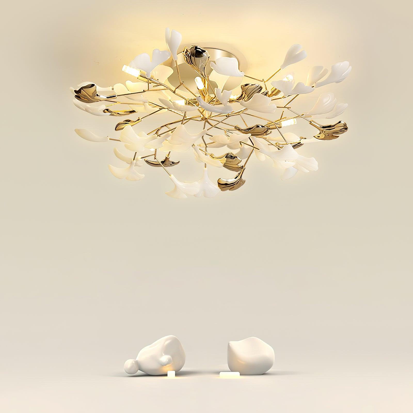 Artheel Premium Nordisch Kunst Gingko Drehend Keramik Deckenleuchte-Letslighting