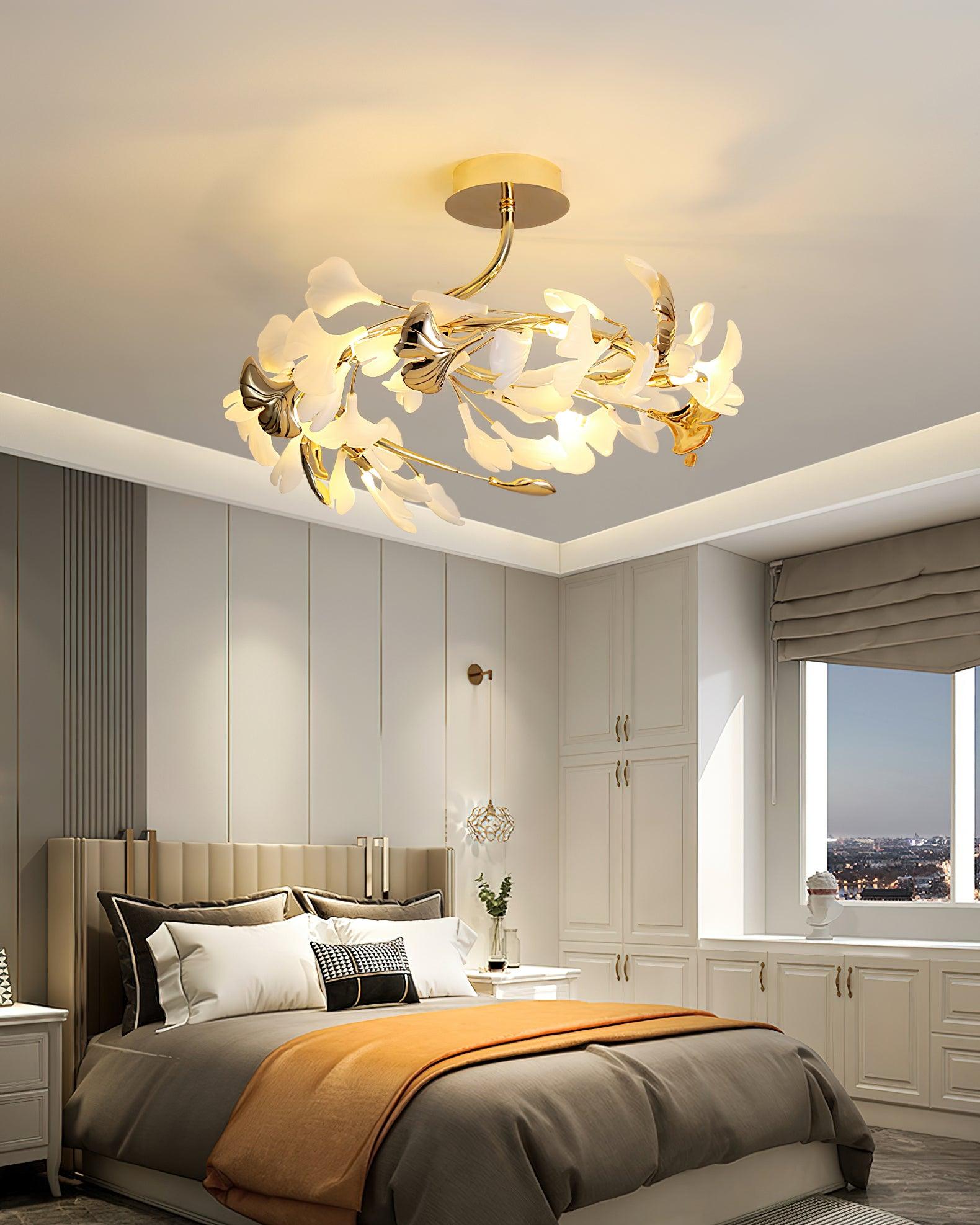 Artheel Premium Nordisch Kunst Gingko Drehend Keramik Deckenleuchte-Letslighting
