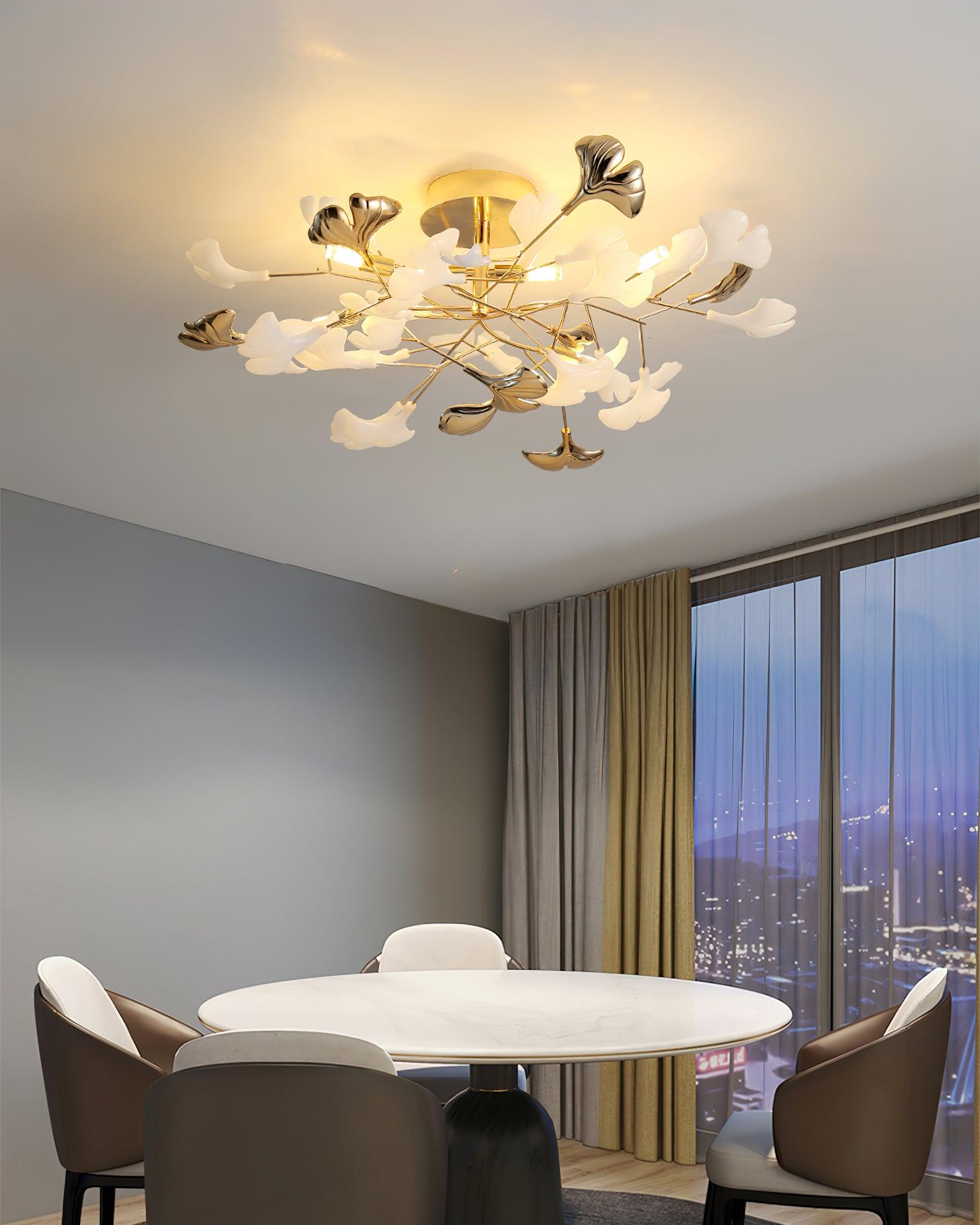 Artheel Premium Nordisch Kunst Gingko Drehend Keramik Deckenleuchte-Letslighting