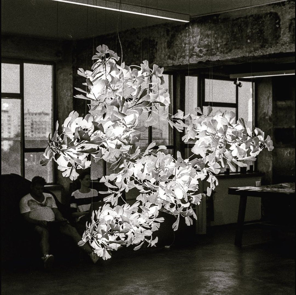 Olivia Keramik Gingko Blatt Kronleuchter-Letslighting