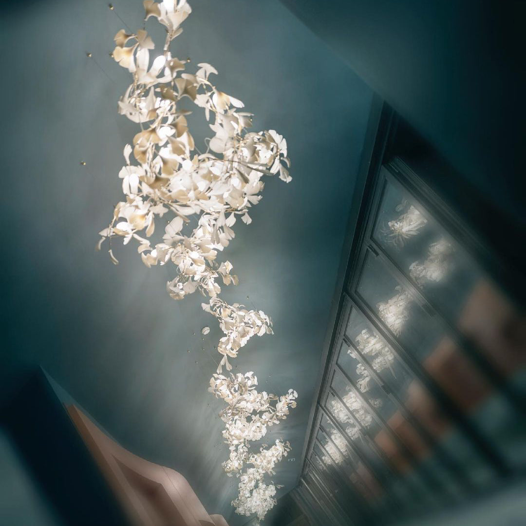 Olivia Keramik Gingko Blatt Kronleuchter-Letslighting