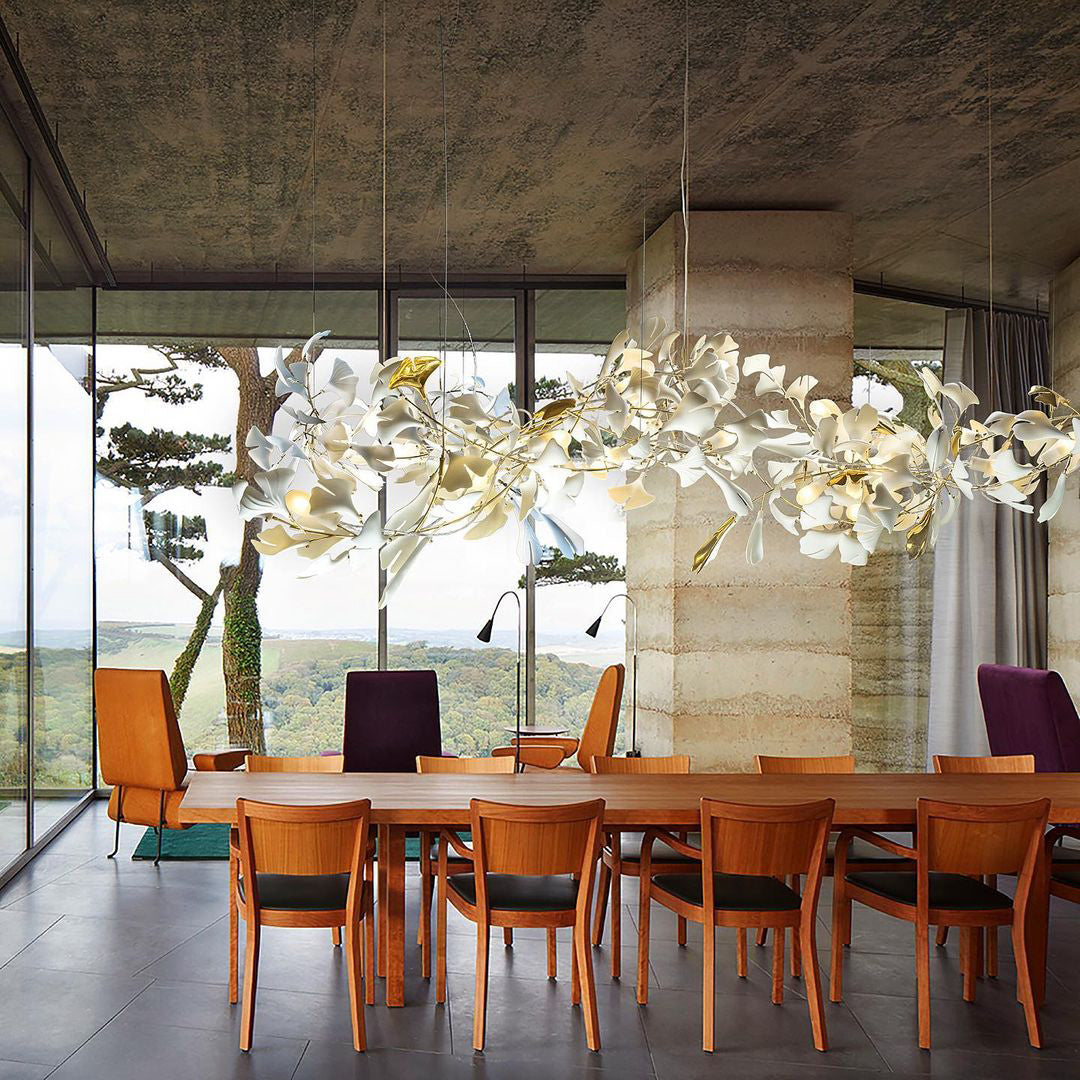 Olivia Keramik Gingko Blatt Kronleuchter-Letslighting