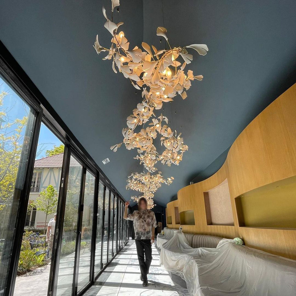 Olivia Keramik Gingko Blatt Kronleuchter-Letslighting