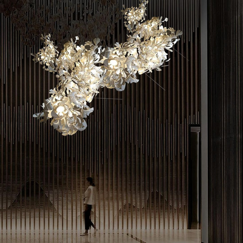 Olivia Keramik Gingko Blatt Kronleuchter-Letslighting