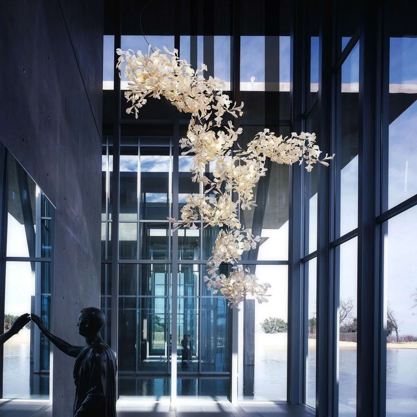 Olivia Keramik Gingko Blatt Kronleuchter-Letslighting