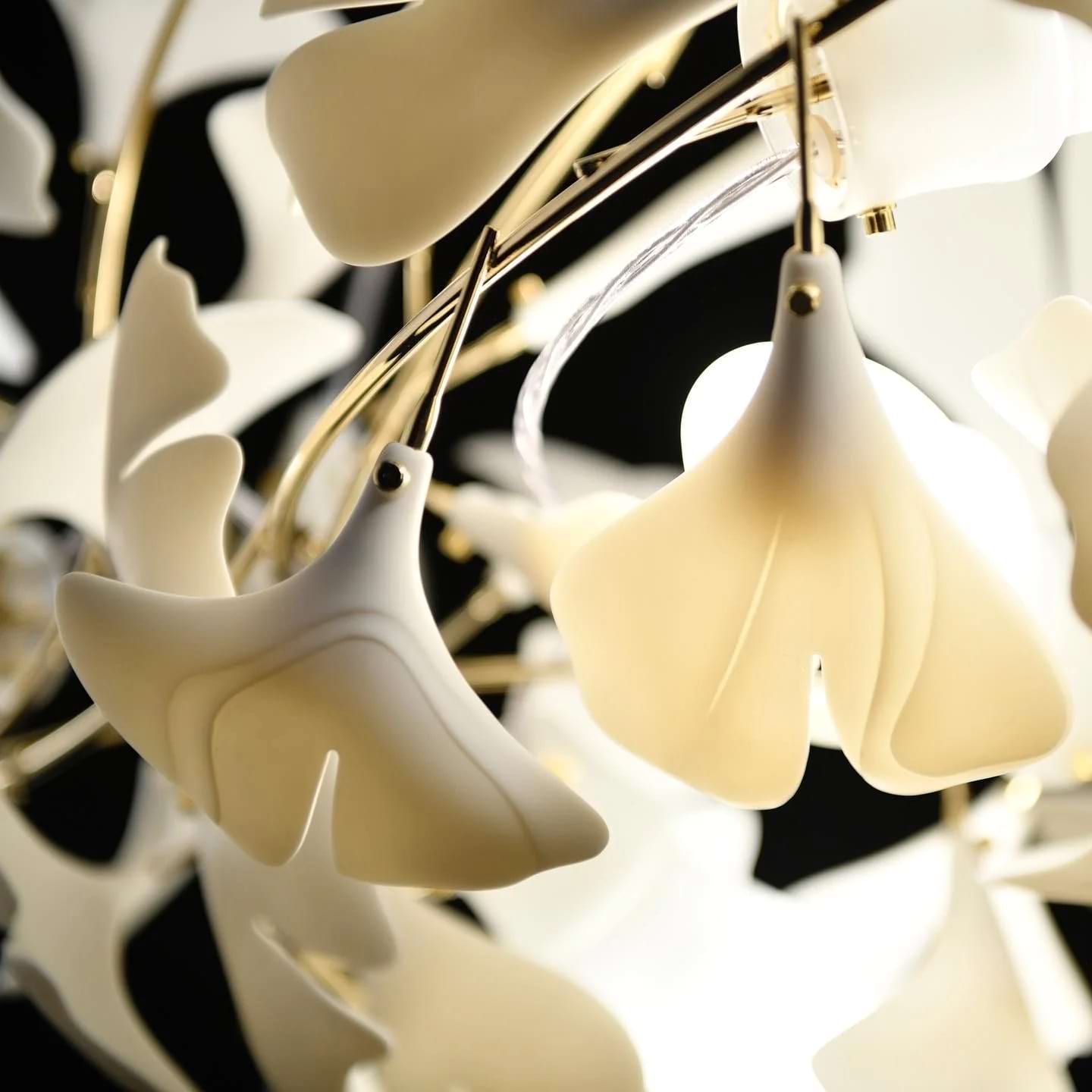 Olivia Keramik Gingko Blatt Kronleuchter-Letslighting