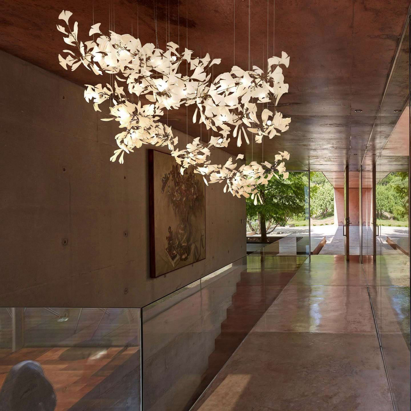 Olivia Keramik Gingko Blatt Kronleuchter-Letslighting