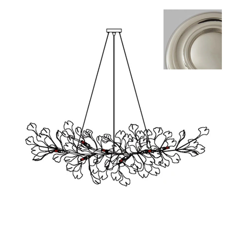 Chandelier White Ceramic Ginkgo Petals Gold - Letslighting