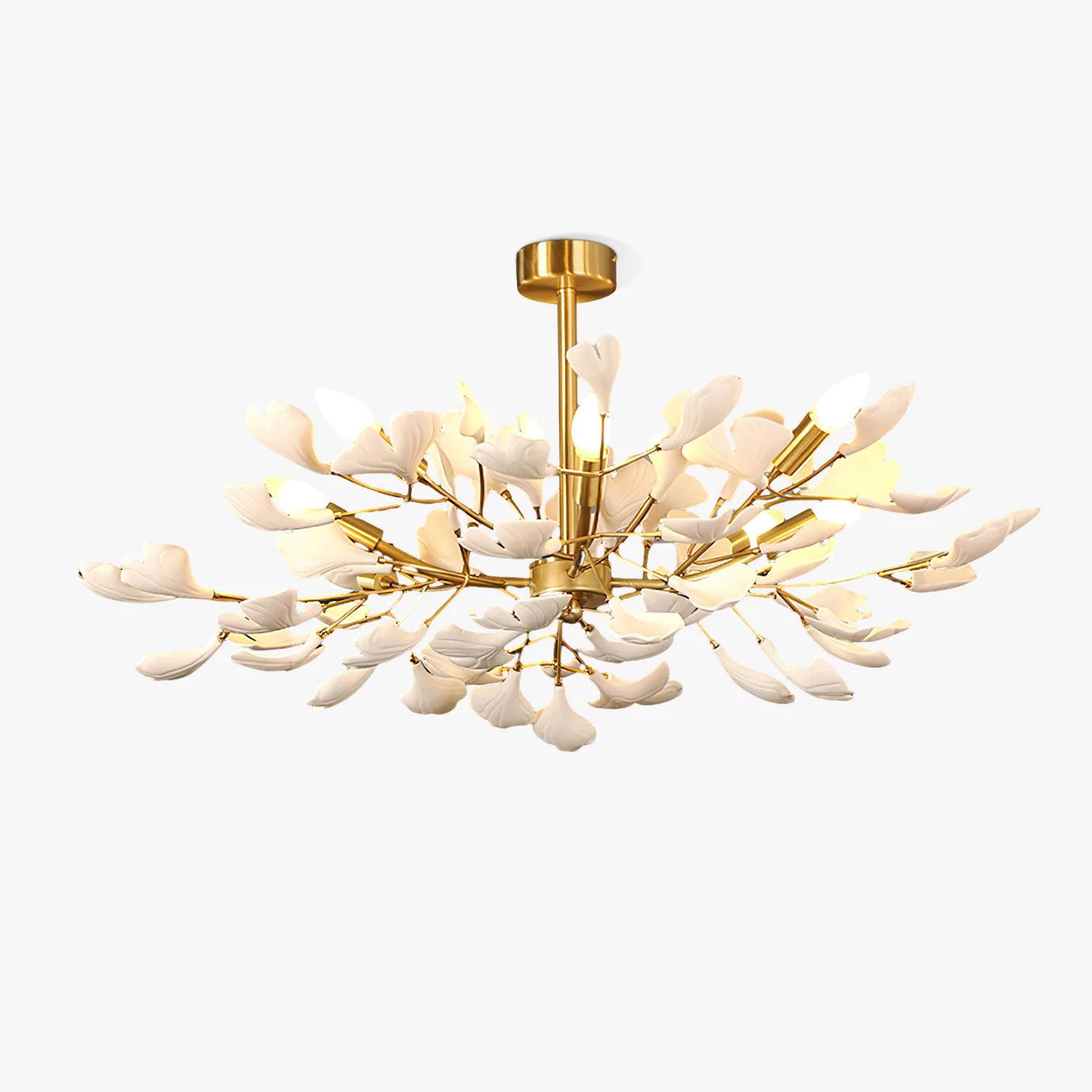 Olivia Keramik Ginkgo Kronleuchter Firefly Design-Letslighting