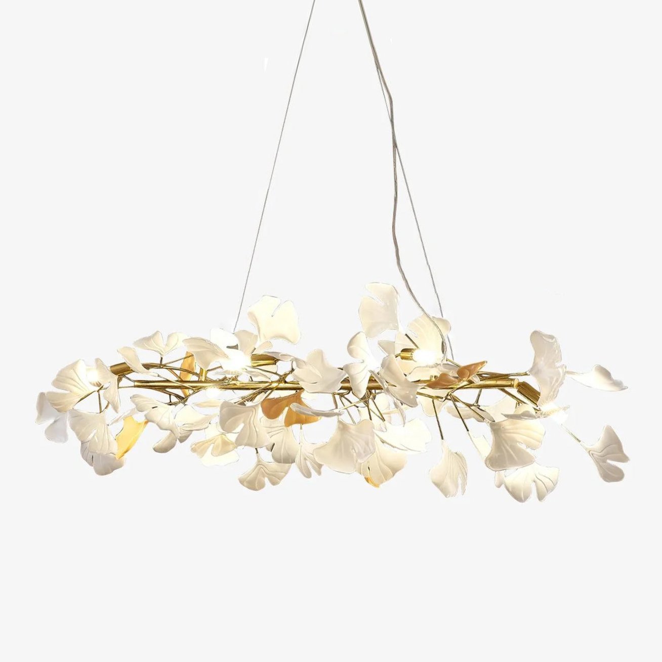 Olivia Kronleuchter Keramik Ginkgo Linear Minimalistisch-Letslighting