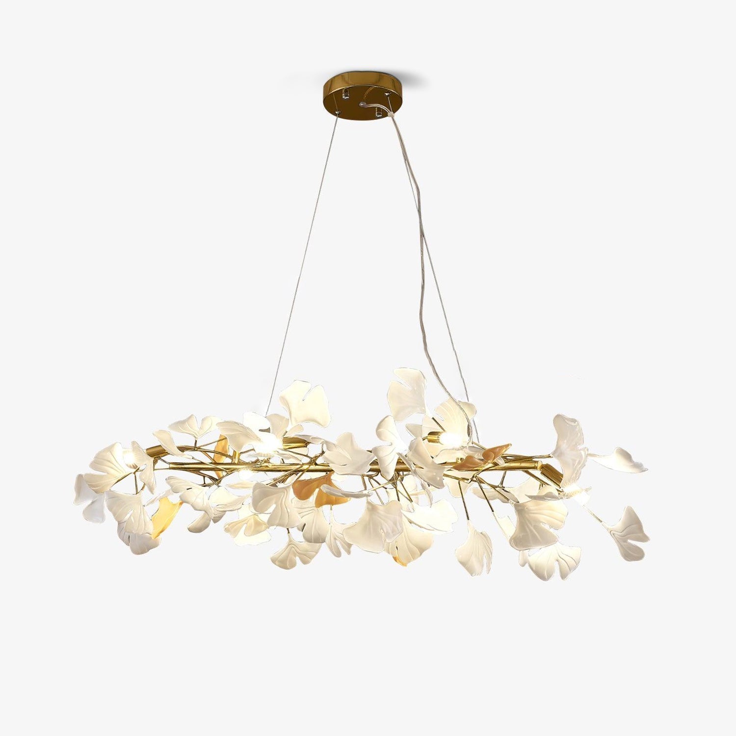 Olivia Kronleuchter Keramik Ginkgo Linear Minimalistisch-Letslighting