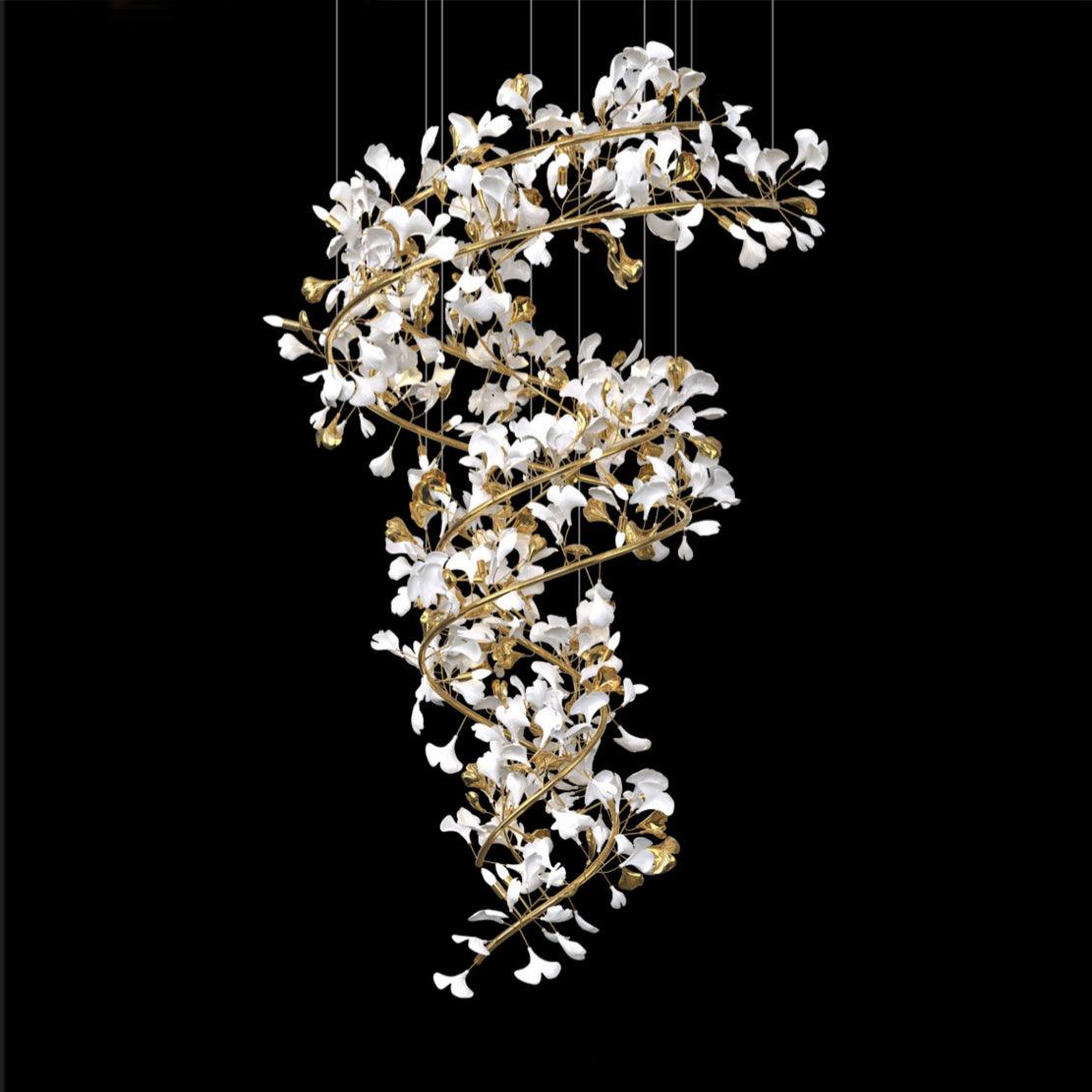 Eloria Cascading Floral Spiral Chandelier - Letslighting