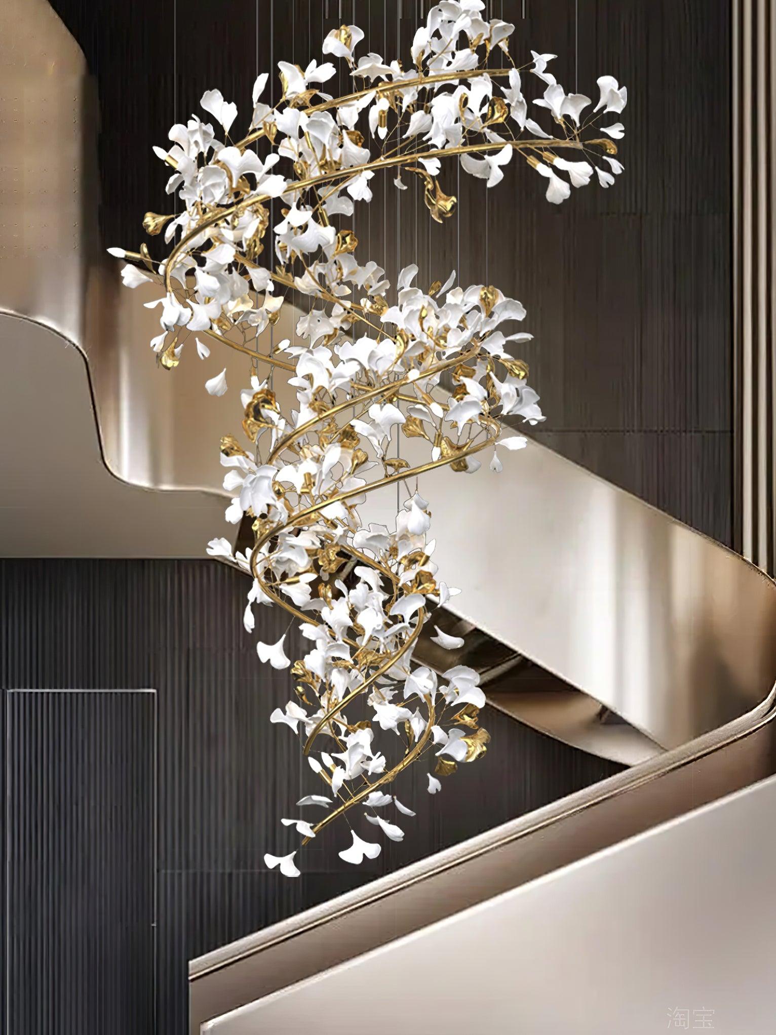 Eloria Cascading Floral Spiral Chandelier - Letslighting