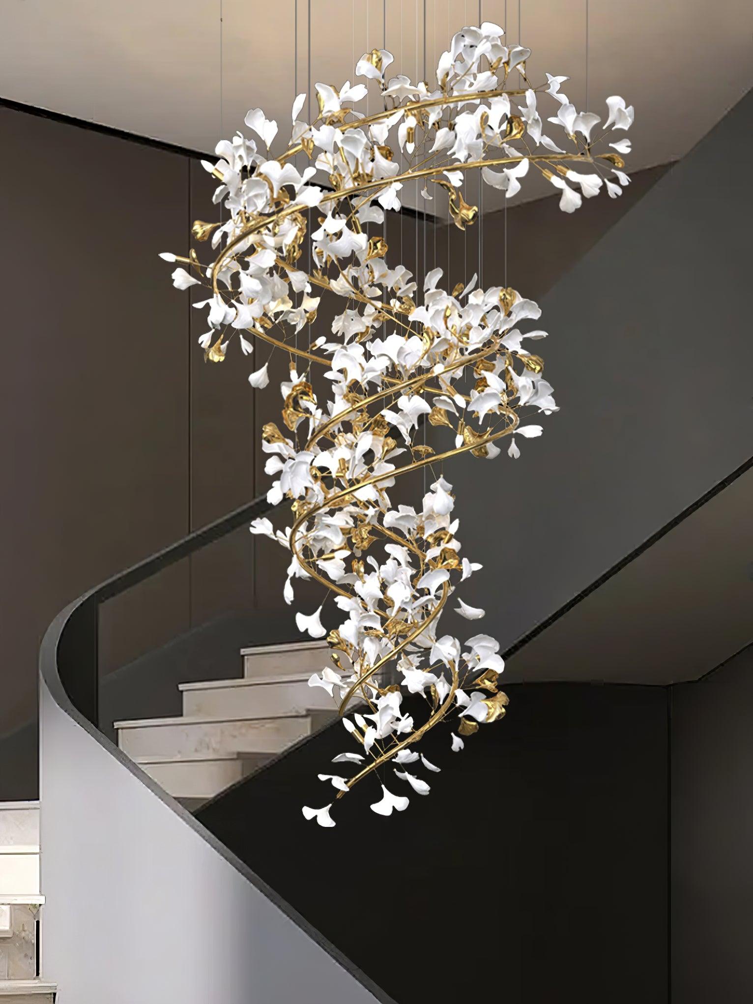 Eloria Cascading Floral Spiral Chandelier - Letslighting