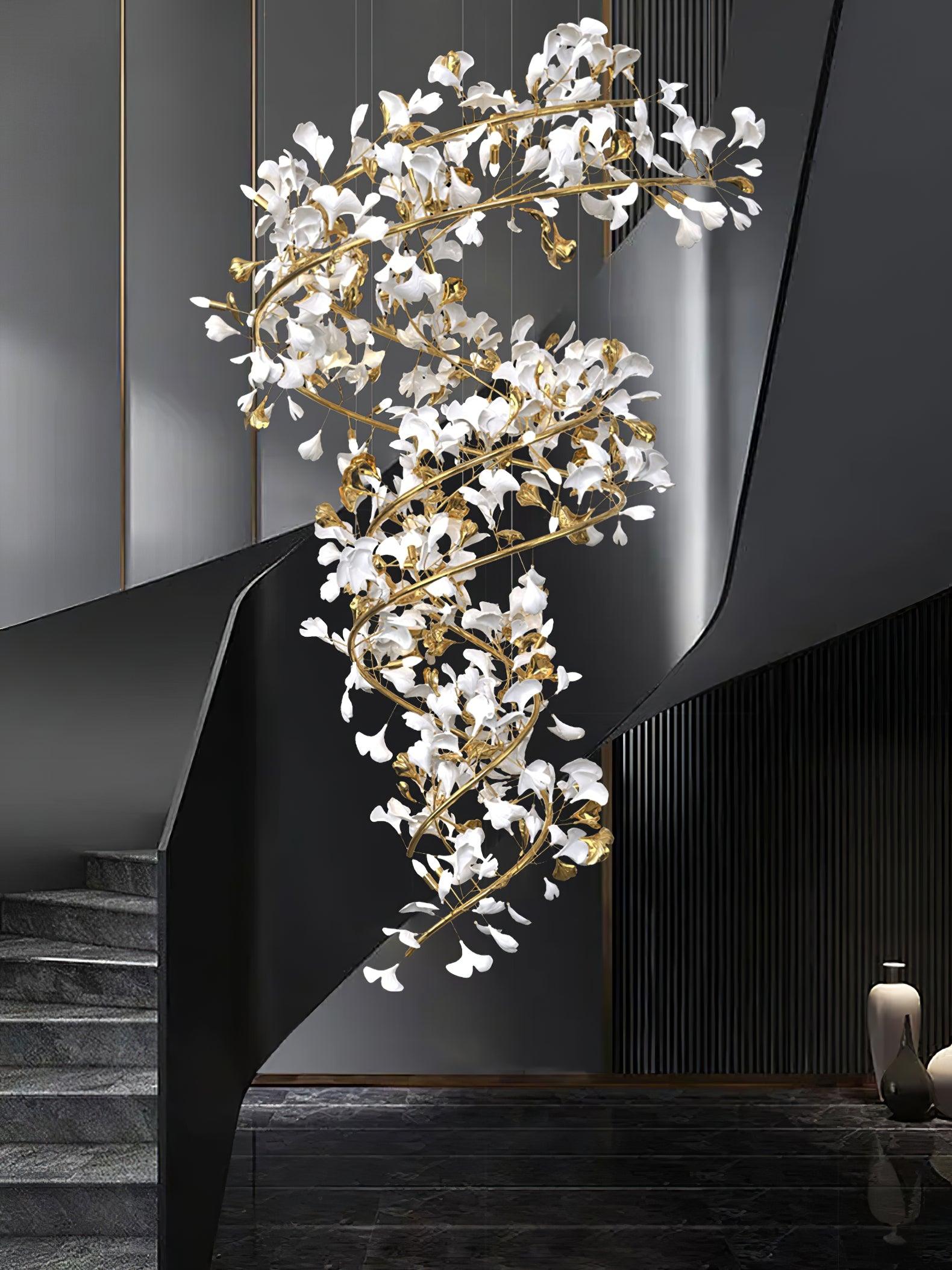 Eloria Cascading Floral Spiral Chandelier - Letslighting