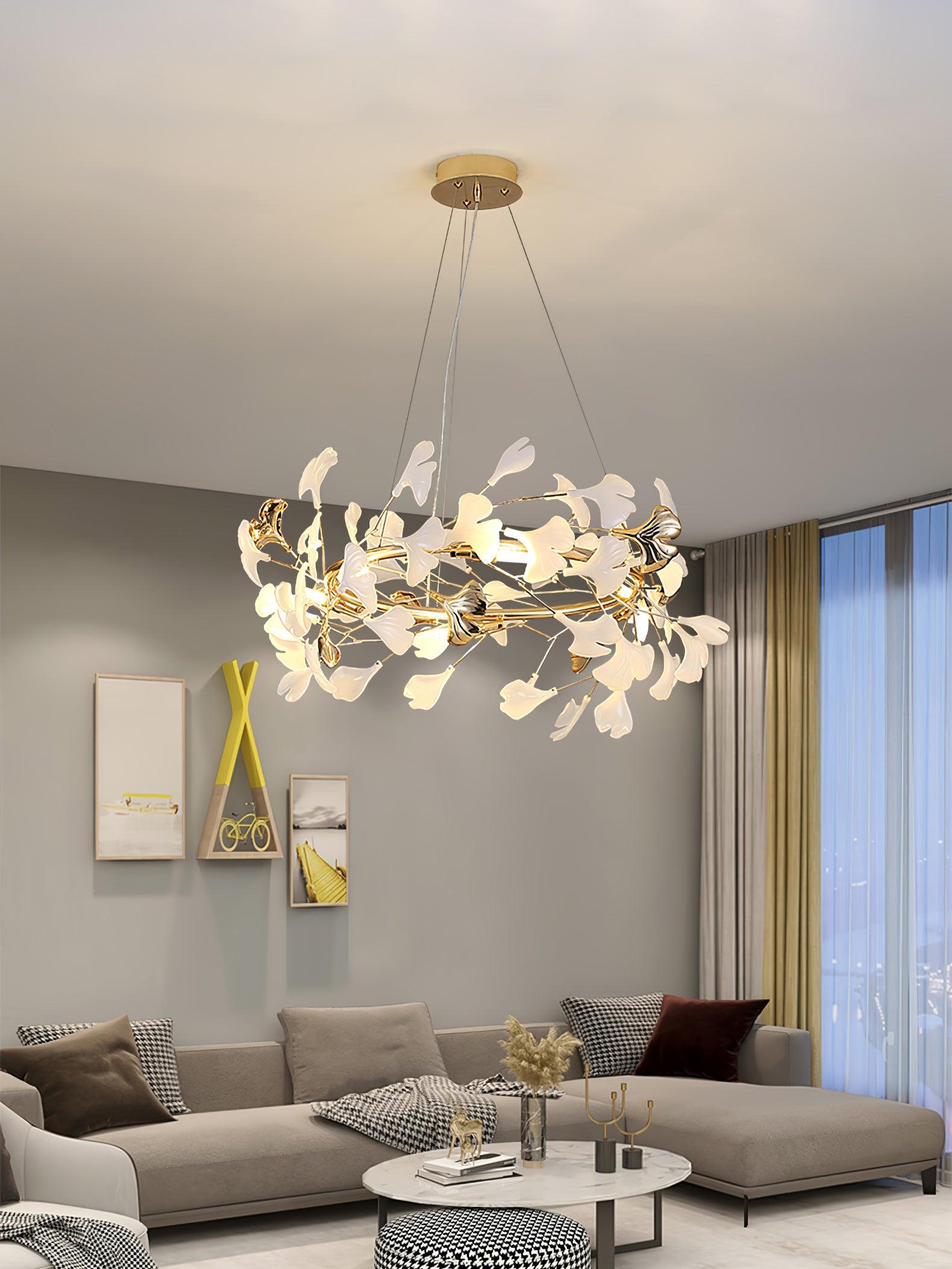 Olivia Keramik Gingko Kronleuchter-Letslighting
