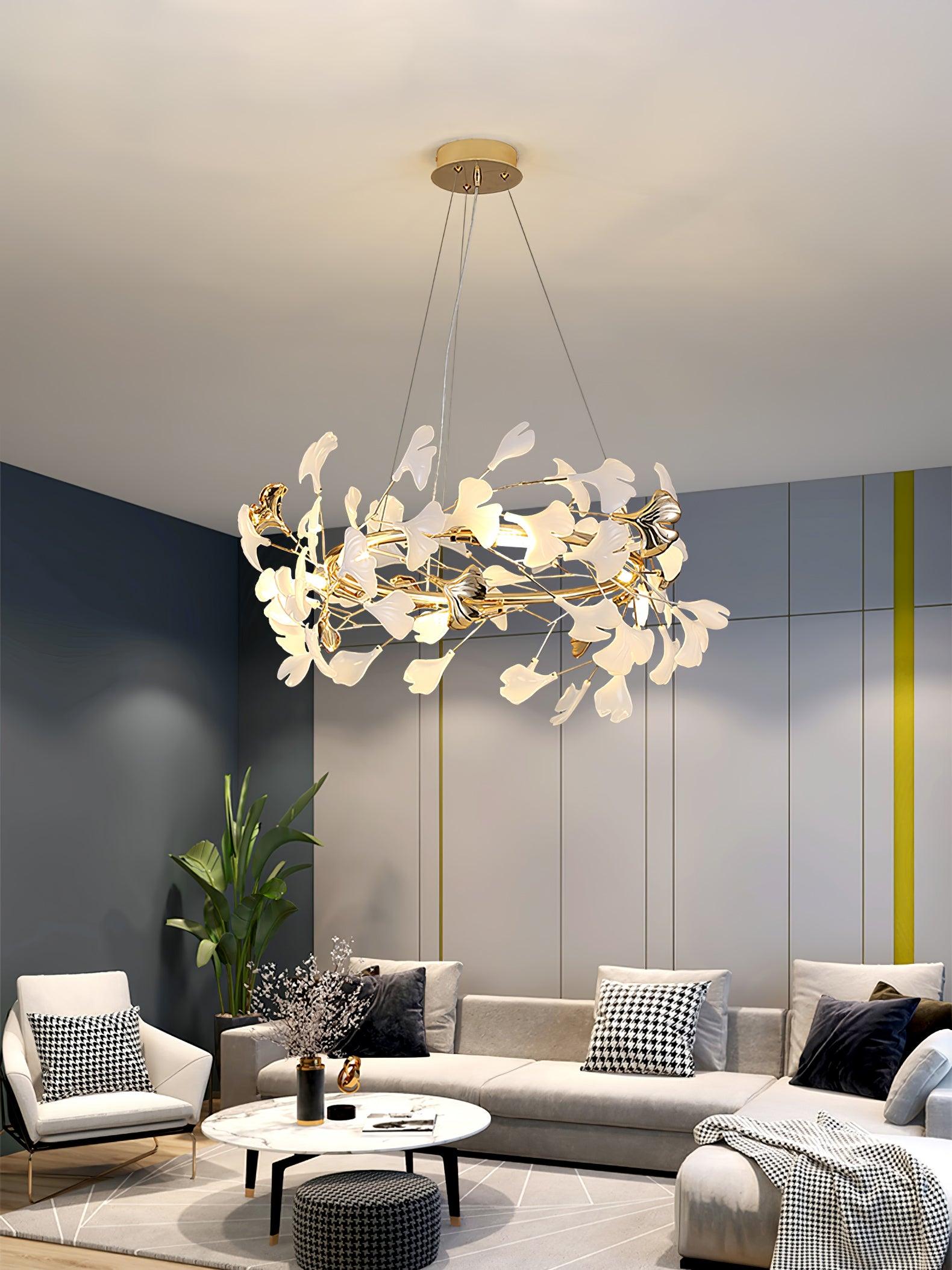 Olivia Keramik Gingko Kronleuchter-Letslighting