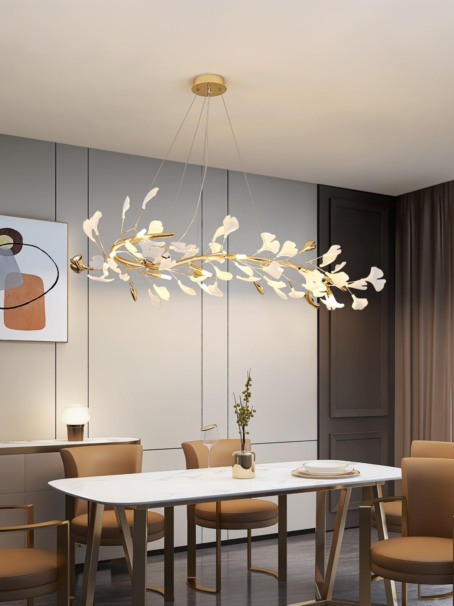 Olivia Keramik Gingko Kronleuchter-Letslighting
