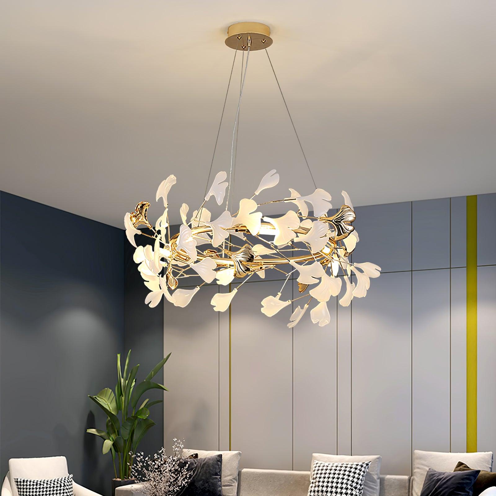 Olivia Keramik Gingko Kronleuchter-Letslighting