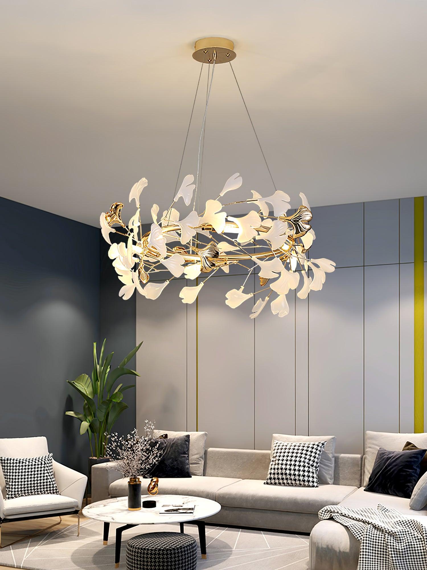 Olivia Keramik Gingko Kronleuchter-Letslighting