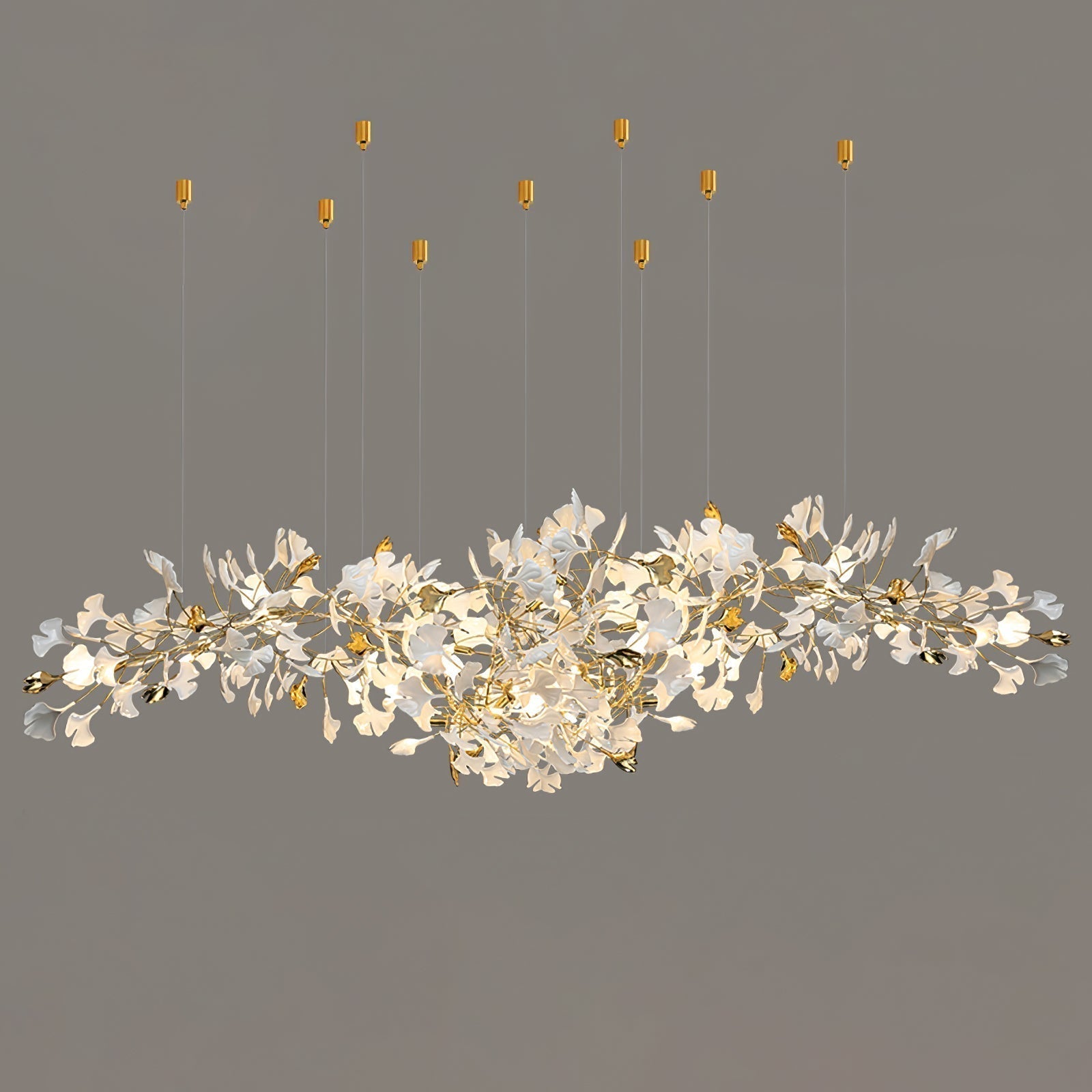 Olivia Kronleuchter Keramik Ginkgo Luxus-Letslighting