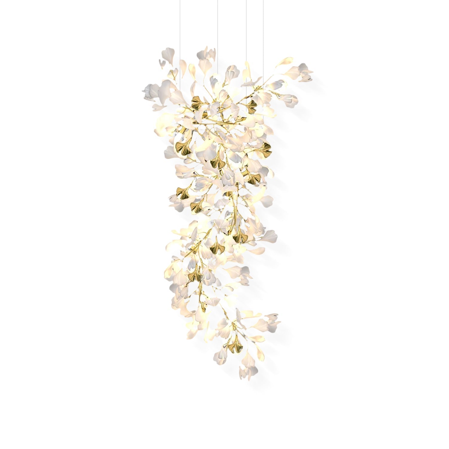 Olivia Kronleuchter Keramik Ginkgo Luxus-Letslighting