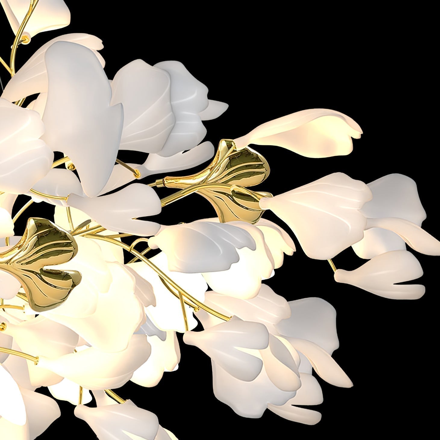 Olivia Kronleuchter Keramik Ginkgo Luxus-Letslighting