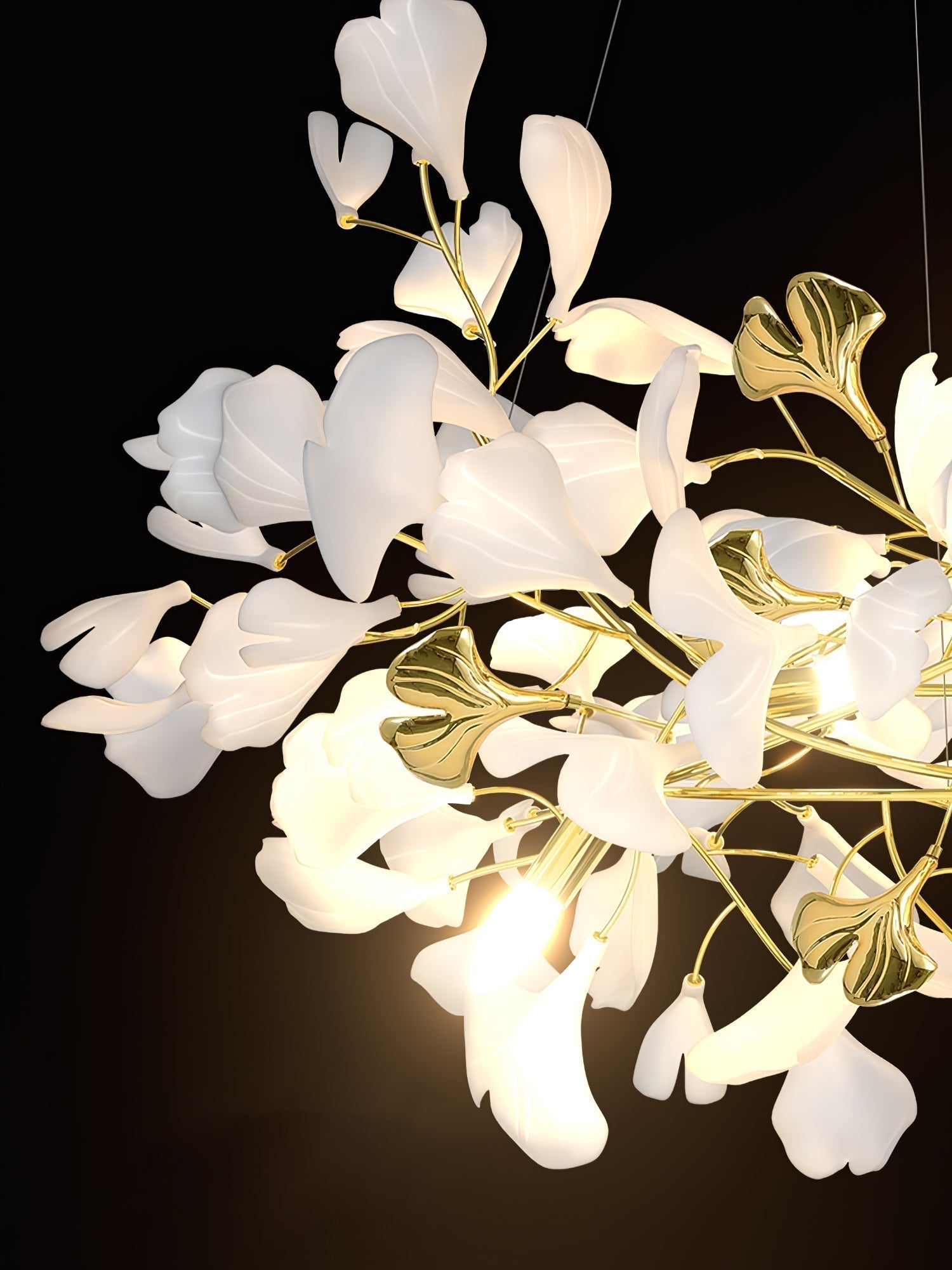 Ivmarel Gingko-Keramik-Kronleuchter mit langem Zweig-Letslighting